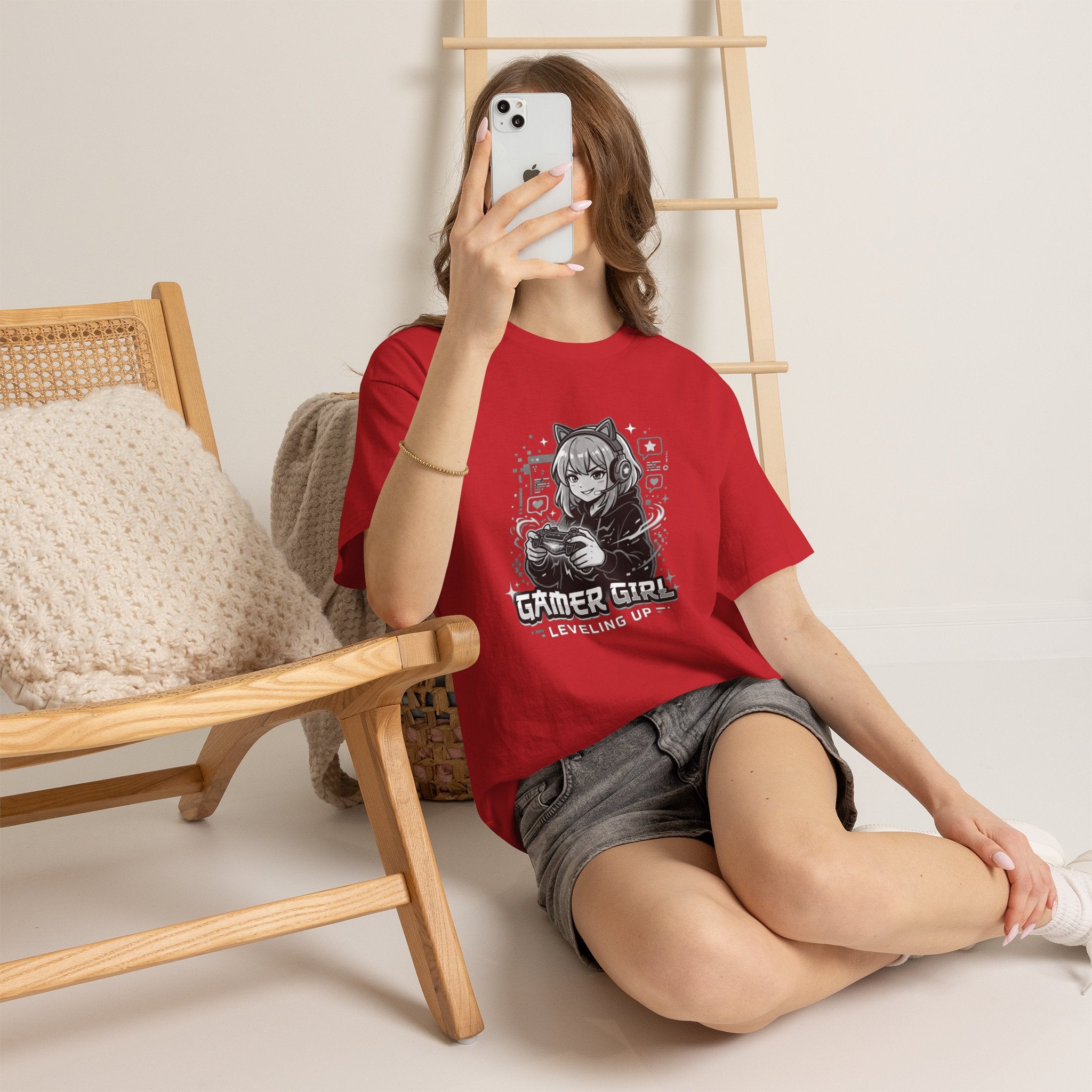 Gamer Girl Tee — 'Gamer Girl Leveling Up' Cute Anime Controller T‑Shirt