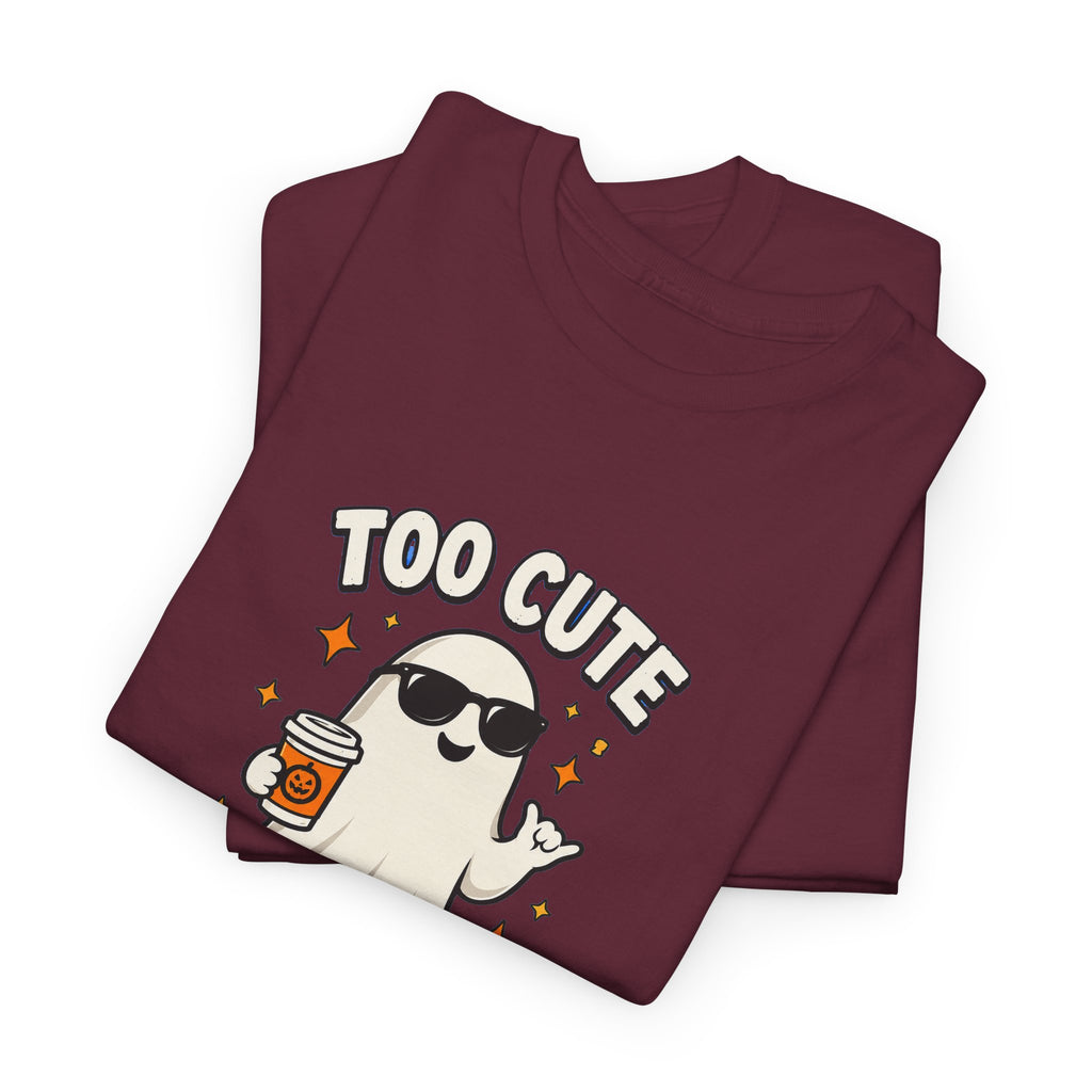 Too Cute To Spook Halloween Shirt – Ghost Coffee Cup Tee | Cute Fall Gift