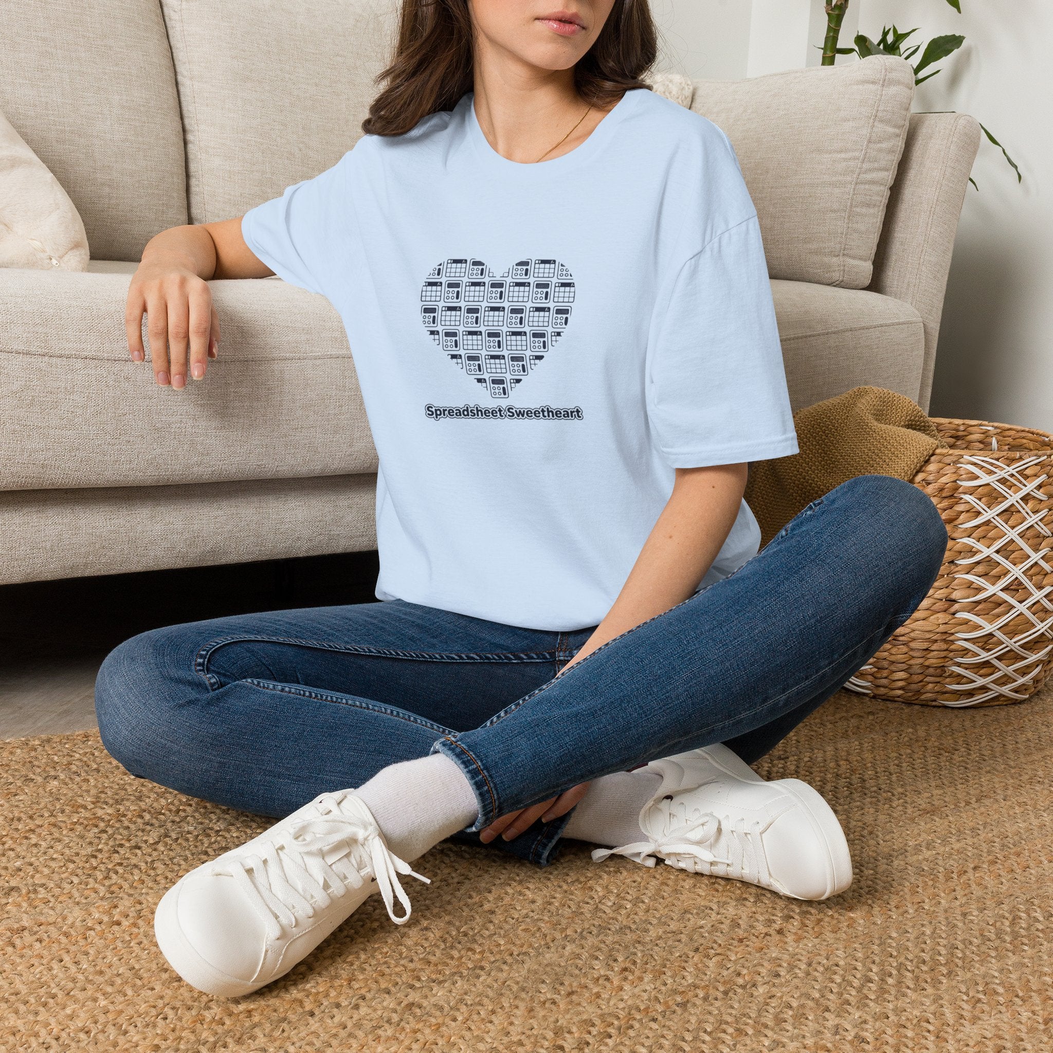 T-Shirt — "Spreadsheet Sweetheart" Heart Design (Accounting/Office Humor)