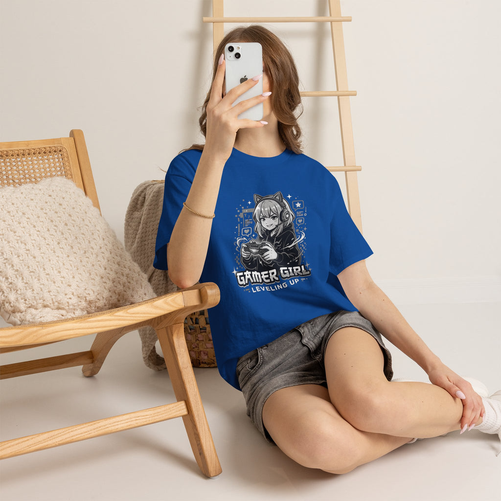 Gamer Girl Tee — 'Gamer Girl Leveling Up' Cute Anime Controller T‑Shirt