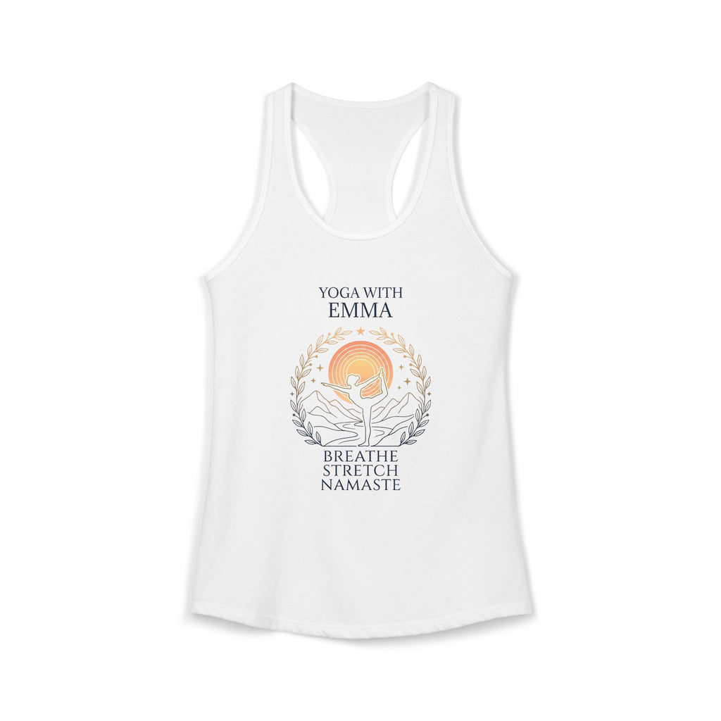 Yoga With [Name] – Personalized Racerback Tank Top | Custom Yoga Gift for Her