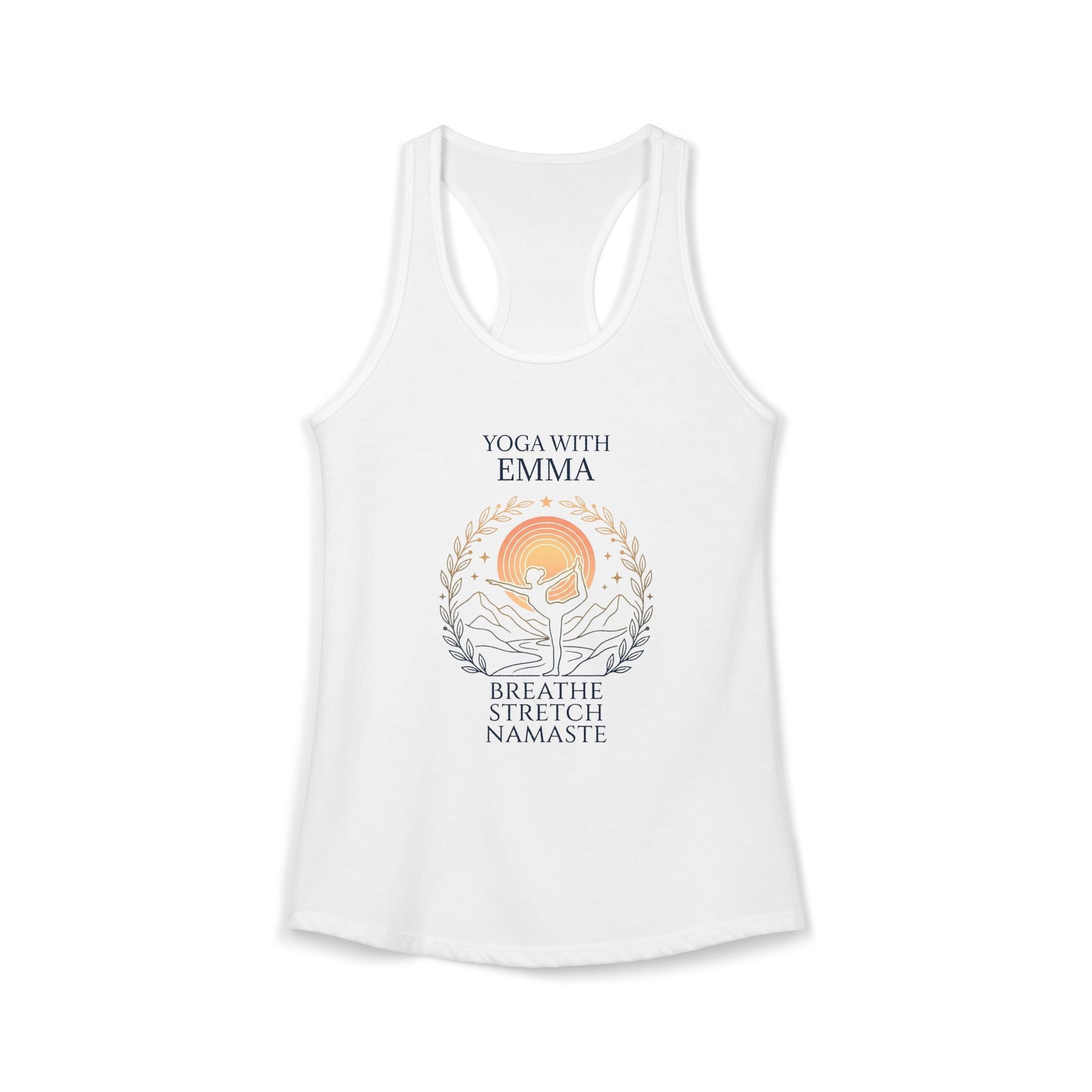 Yoga With [Name] – Personalized Racerback Tank Top | Custom Yoga Gift for Her
