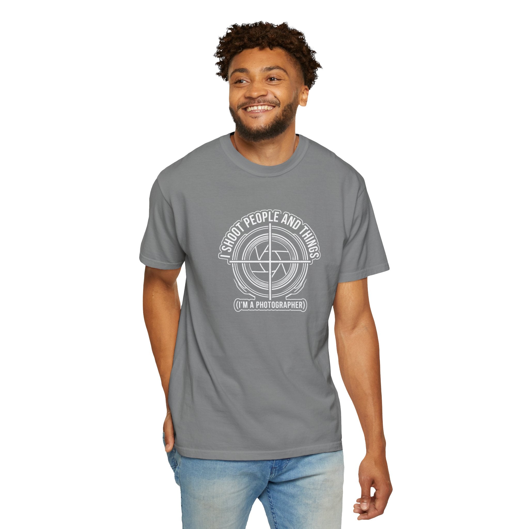 Photographer T-Shirt — “I Shoot People and Things (I’m a Photographer)” Graphic Tee