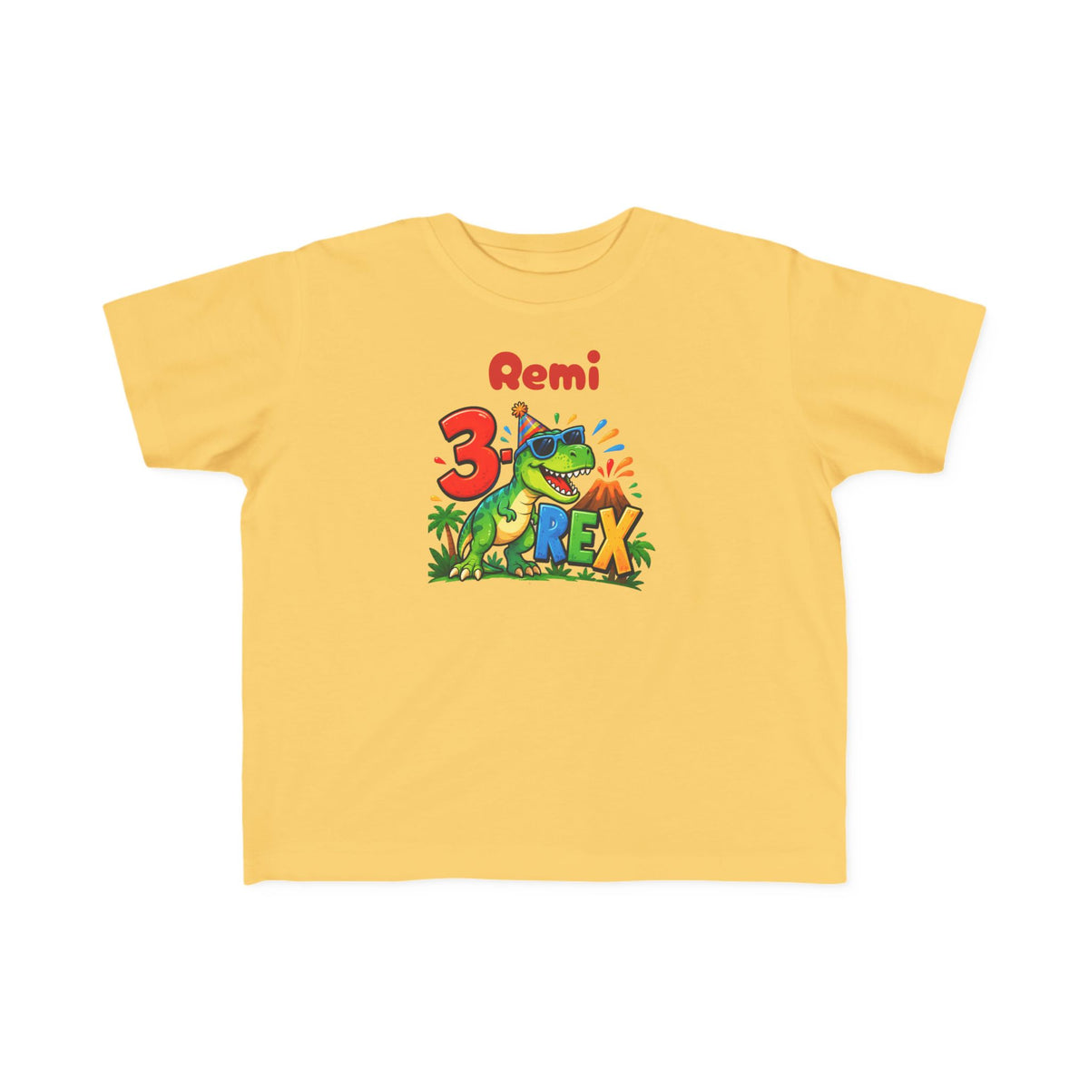 3rd Birthday Toddler Shirt – Remi 3 Rex Dinosaur Tee | Personalized