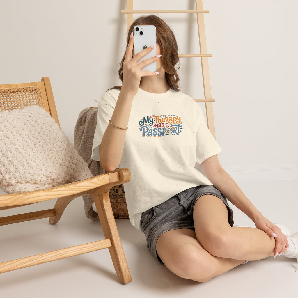 T-Shirt — "My Therapy Has a Passport" Travel Therapy Tee