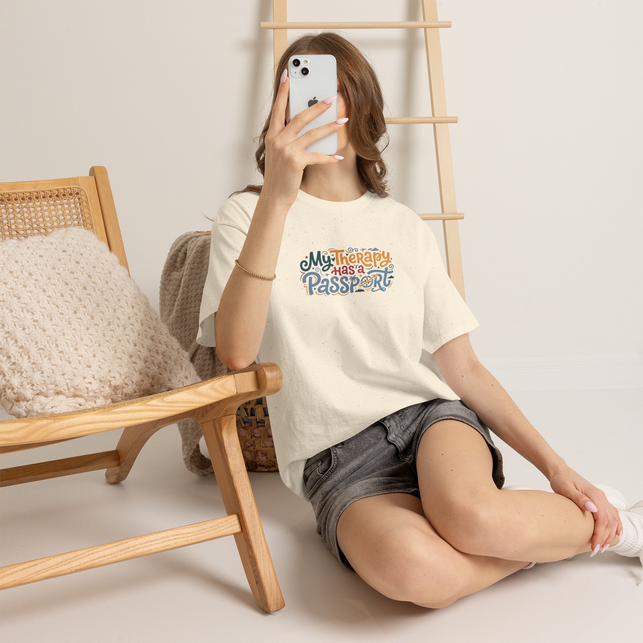 T-Shirt — "My Therapy Has a Passport" Travel Therapy Tee