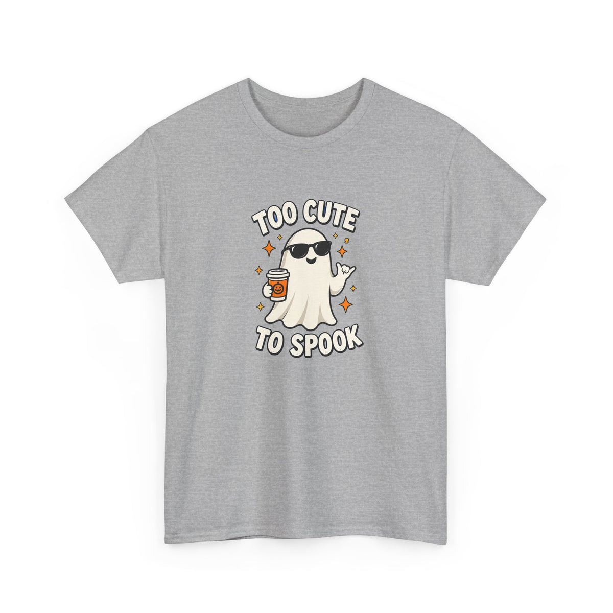 Too Cute To Spook Halloween Shirt – Ghost Coffee Cup Tee | Cute Fall Gift