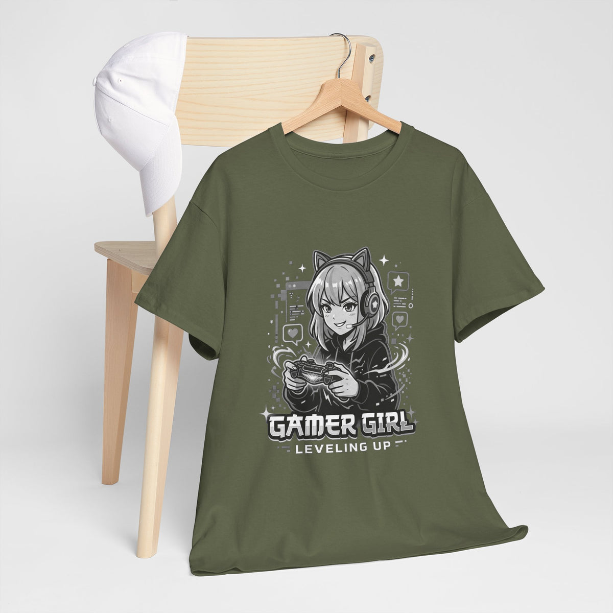 Gamer Girl Tee — 'Gamer Girl Leveling Up' Cute Anime Controller T‑Shirt
