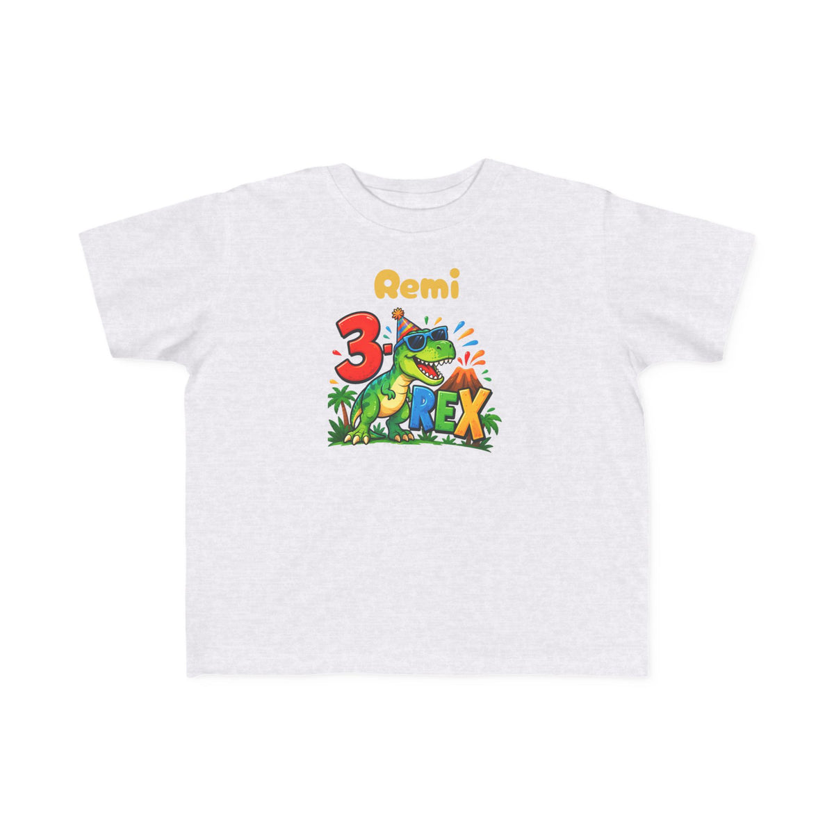 3rd Birthday Toddler Shirt – Remi 3 Rex Dinosaur Tee | Personalized
