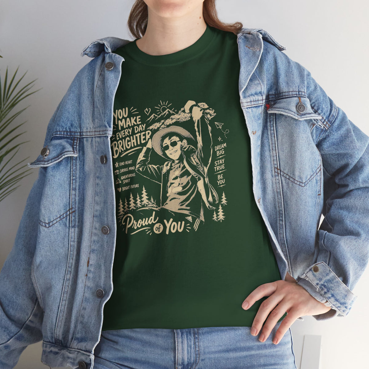 Vintage Cowboy Tee — "You Make Every Day Brighter / Proud of You" Inspirational Western T‑Shirt