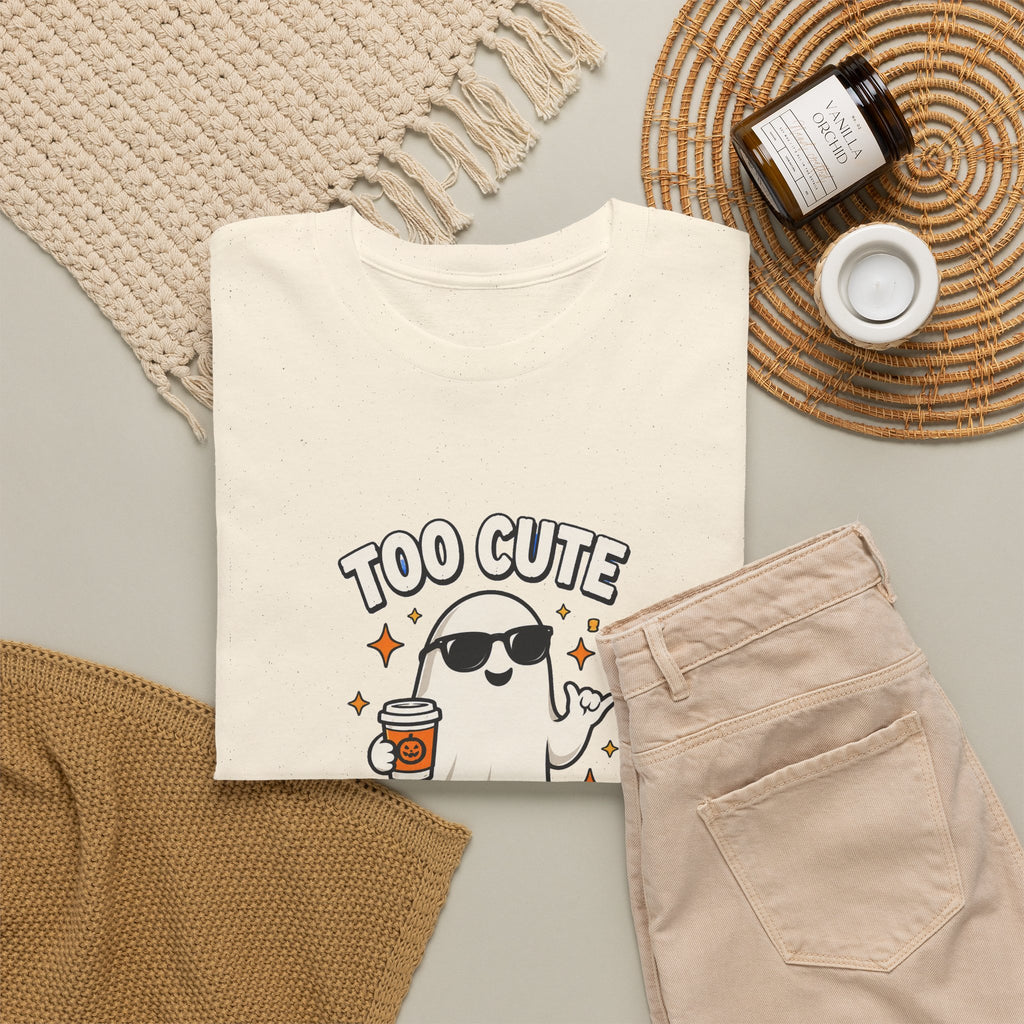 Too Cute To Spook Halloween Shirt – Ghost Coffee Cup Tee | Cute Fall Gift