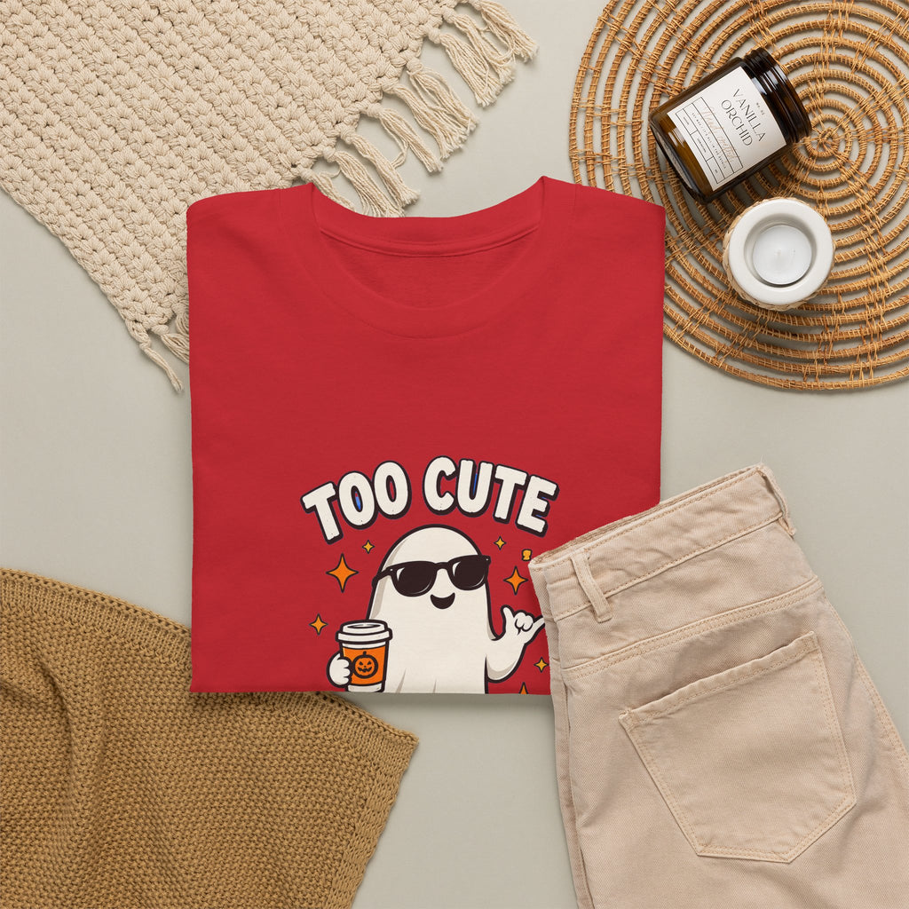 Too Cute To Spook Halloween Shirt – Ghost Coffee Cup Tee | Cute Fall Gift