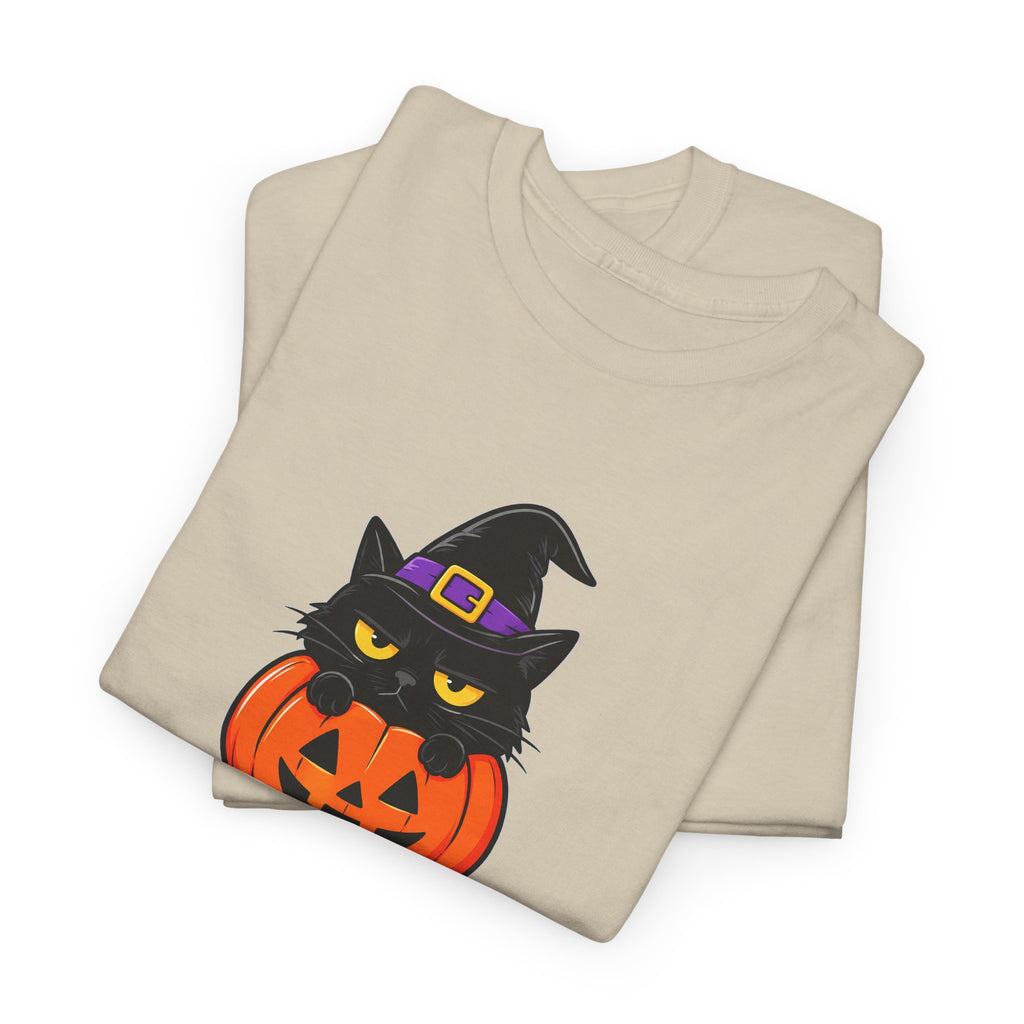 Halloween Cat T-Shirt – I’m Just Here For The Treats Pumpkin Witch Tee