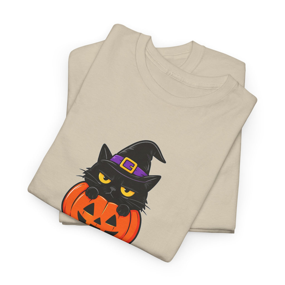 Halloween Cat T-Shirt – I’m Just Here For The Treats Pumpkin Witch Tee
