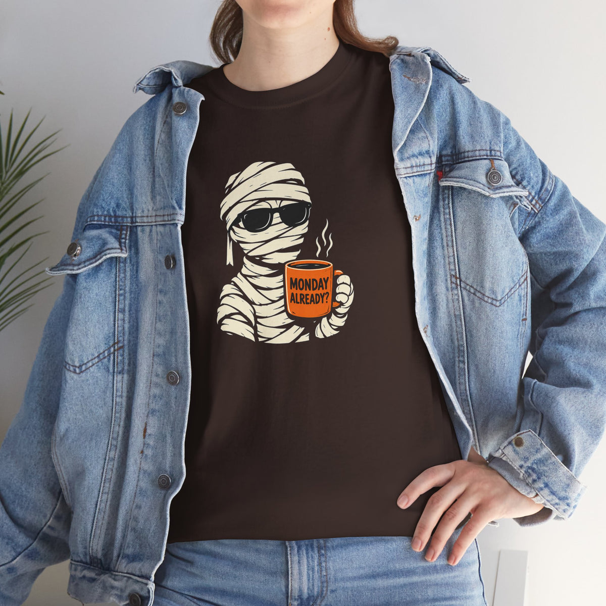 Mummy Halloween T-Shirt – Monday Already Coffee Tee | Funny Spooky Shirt