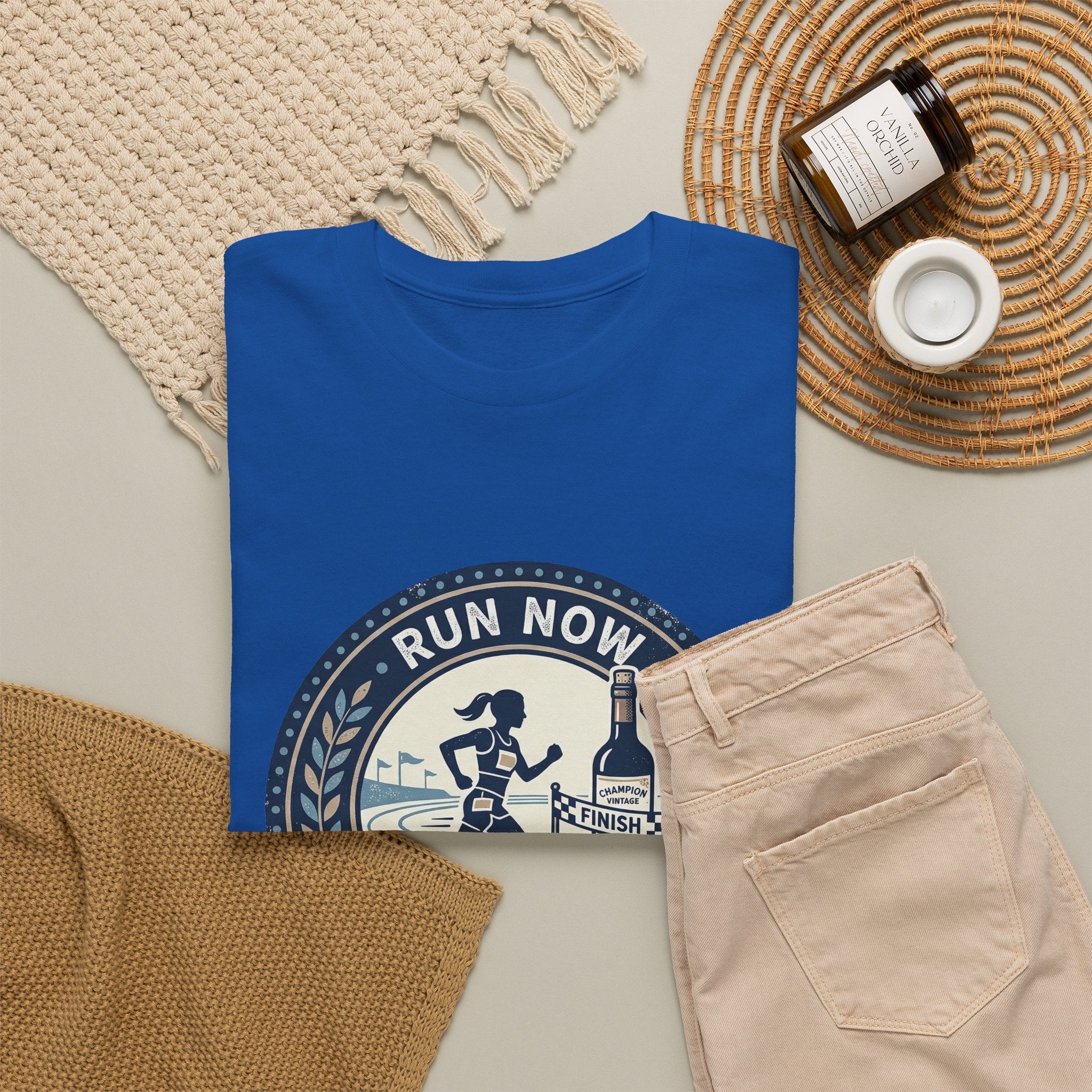 Run Now Wine Later T-Shirt — Funny Runner Wine Shirt for Runners & Wine Lovers