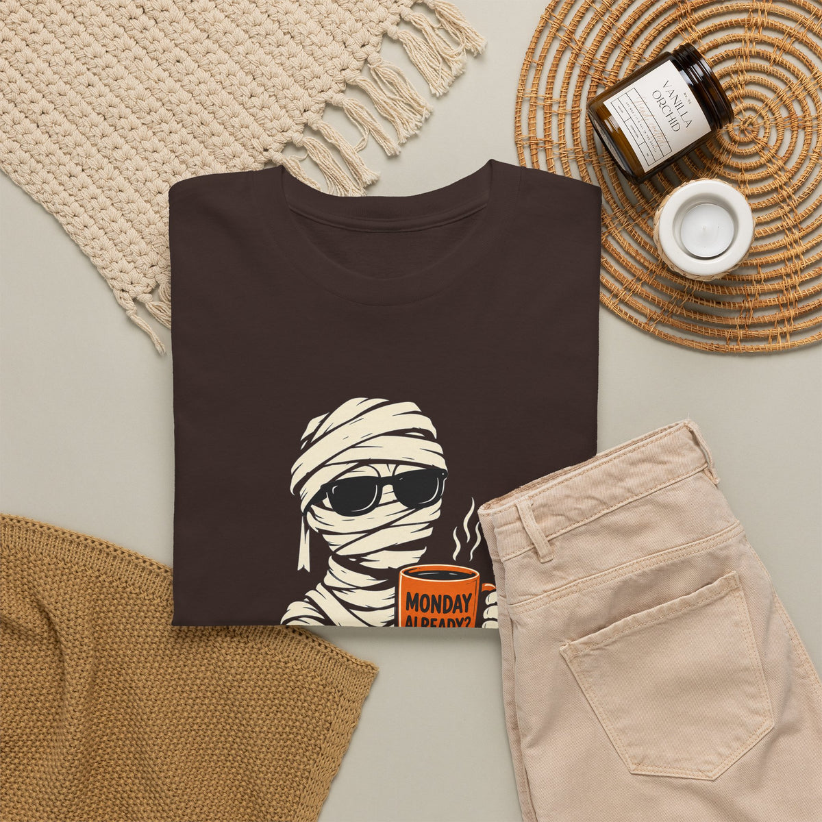 Mummy Halloween T-Shirt – Monday Already Coffee Tee | Funny Spooky Shirt
