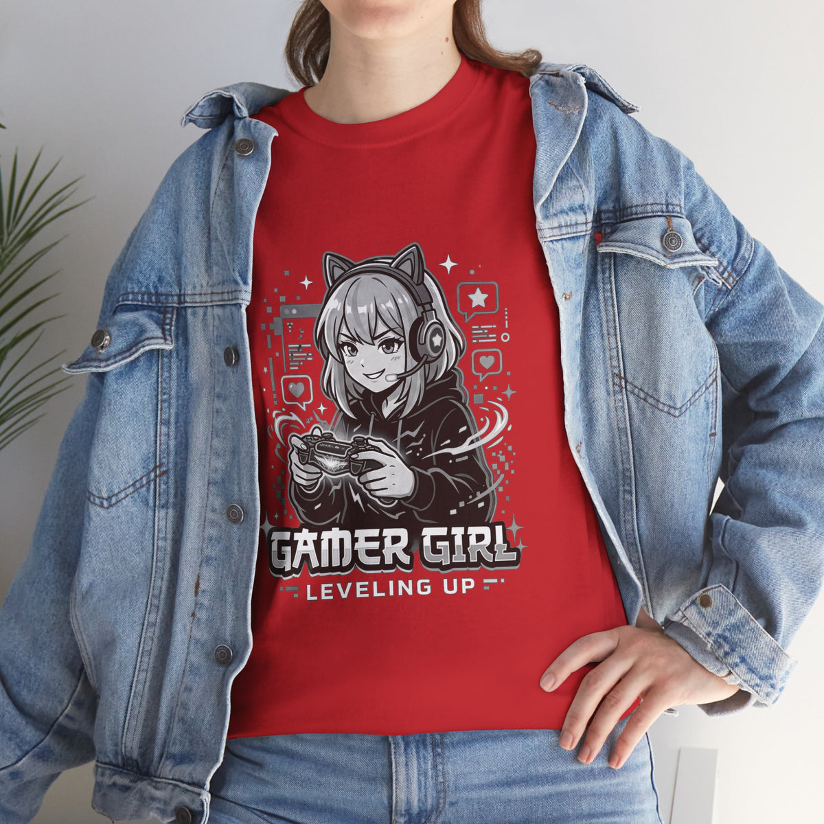 Gamer Girl Tee — 'Gamer Girl Leveling Up' Cute Anime Controller T‑Shirt