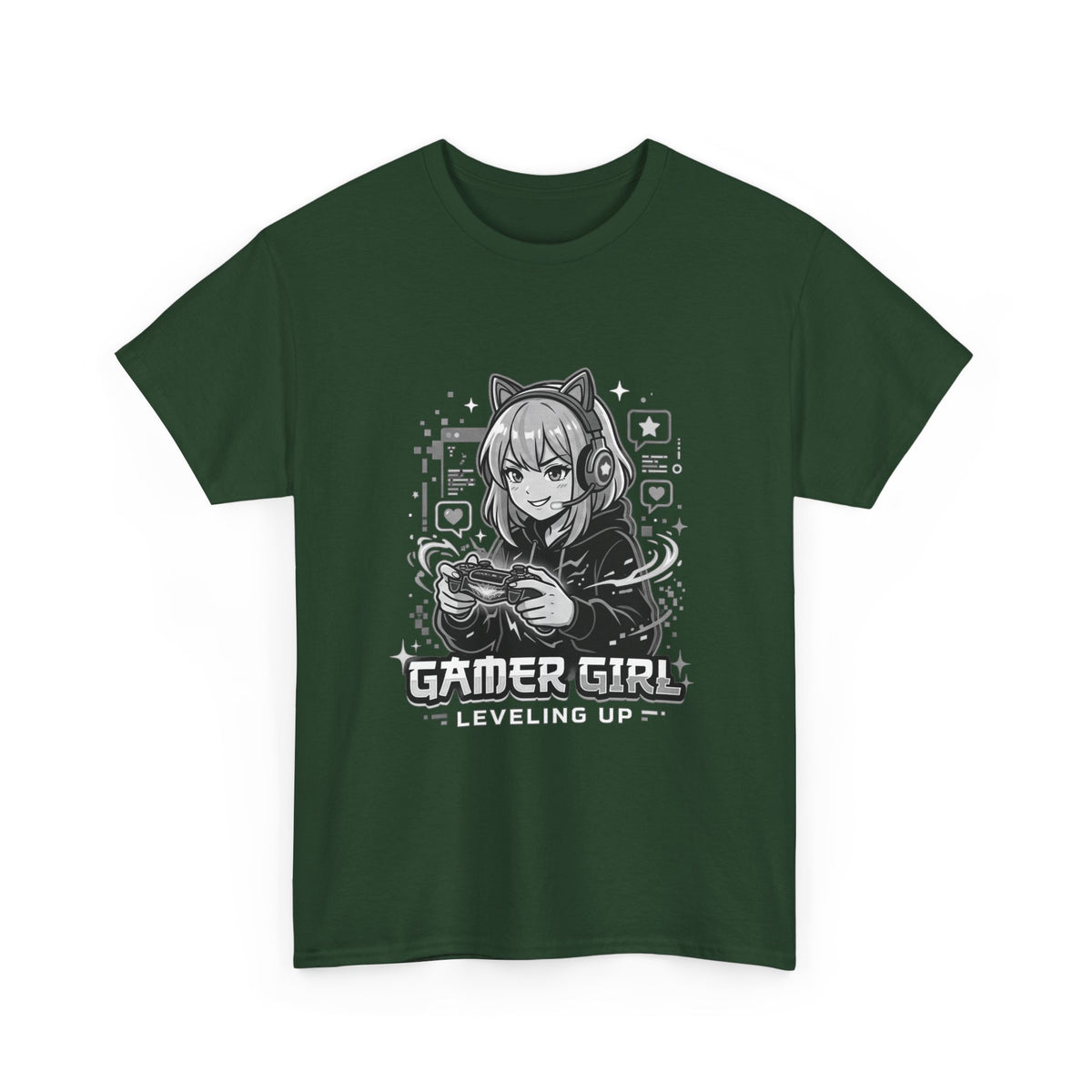 Gamer Girl Tee — 'Gamer Girl Leveling Up' Cute Anime Controller T‑Shirt