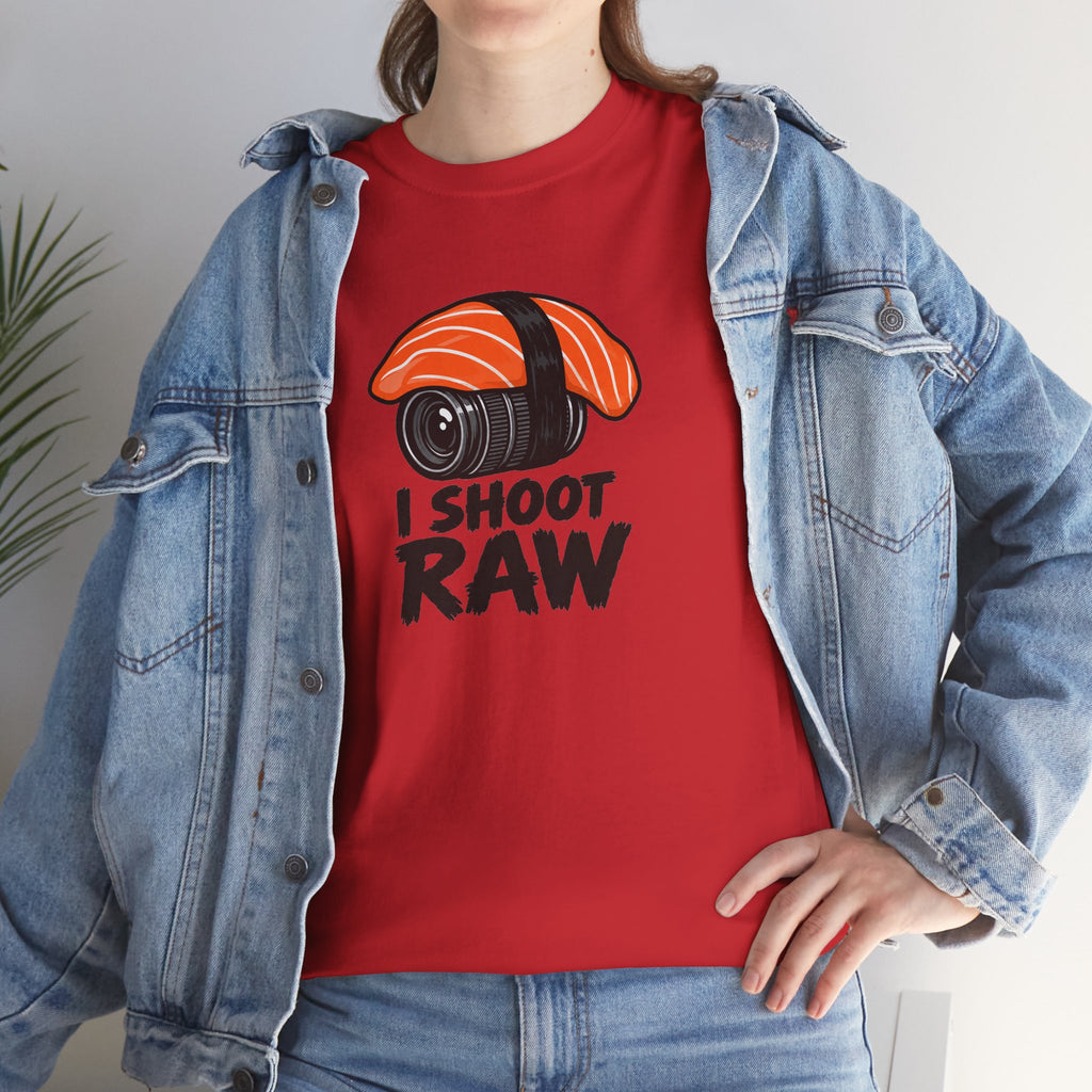 Funny Photographer T-Shirt - I Shoot Raw Sushi Camera Tee | Photography Gift