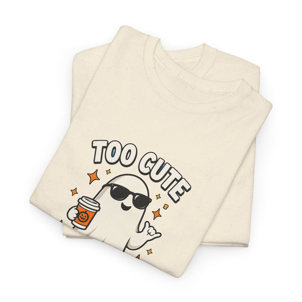 Too Cute To Spook Halloween Shirt – Ghost Coffee Cup Tee | Cute Fall Gift