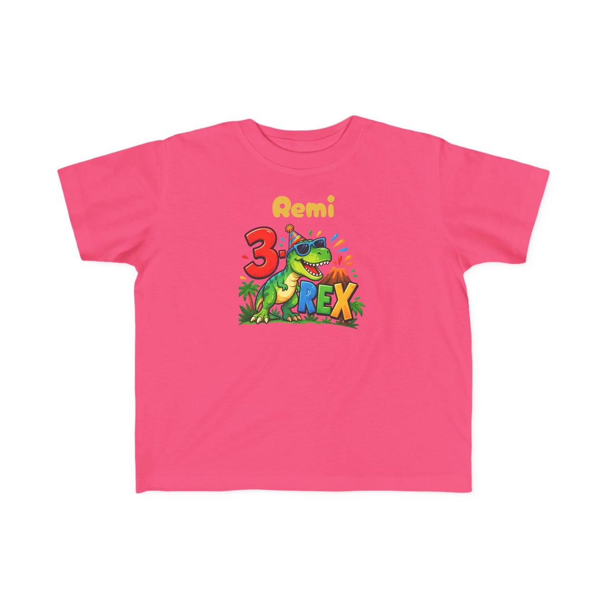3rd Birthday Toddler Shirt – Remi 3 Rex Dinosaur Tee | Personalized