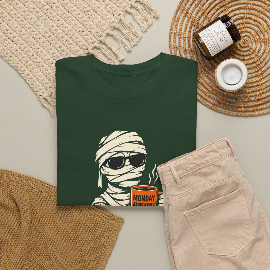 Mummy Halloween T-Shirt – Monday Already Coffee Tee | Funny Spooky Shirt