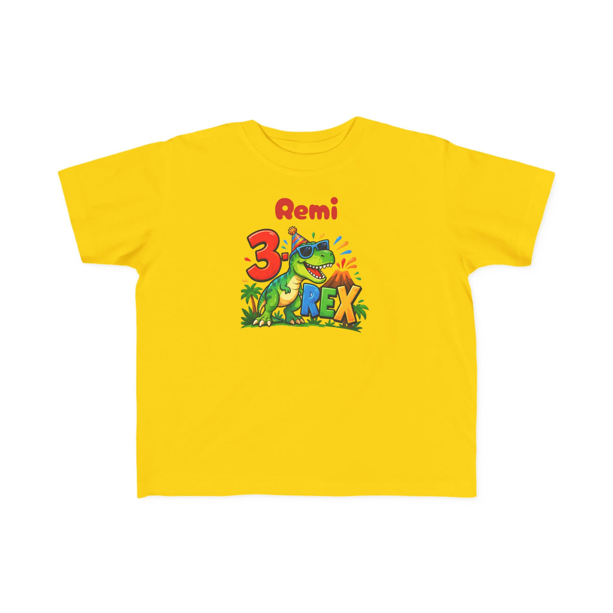3rd Birthday Toddler Shirt – Remi 3 Rex Dinosaur Tee | Personalized