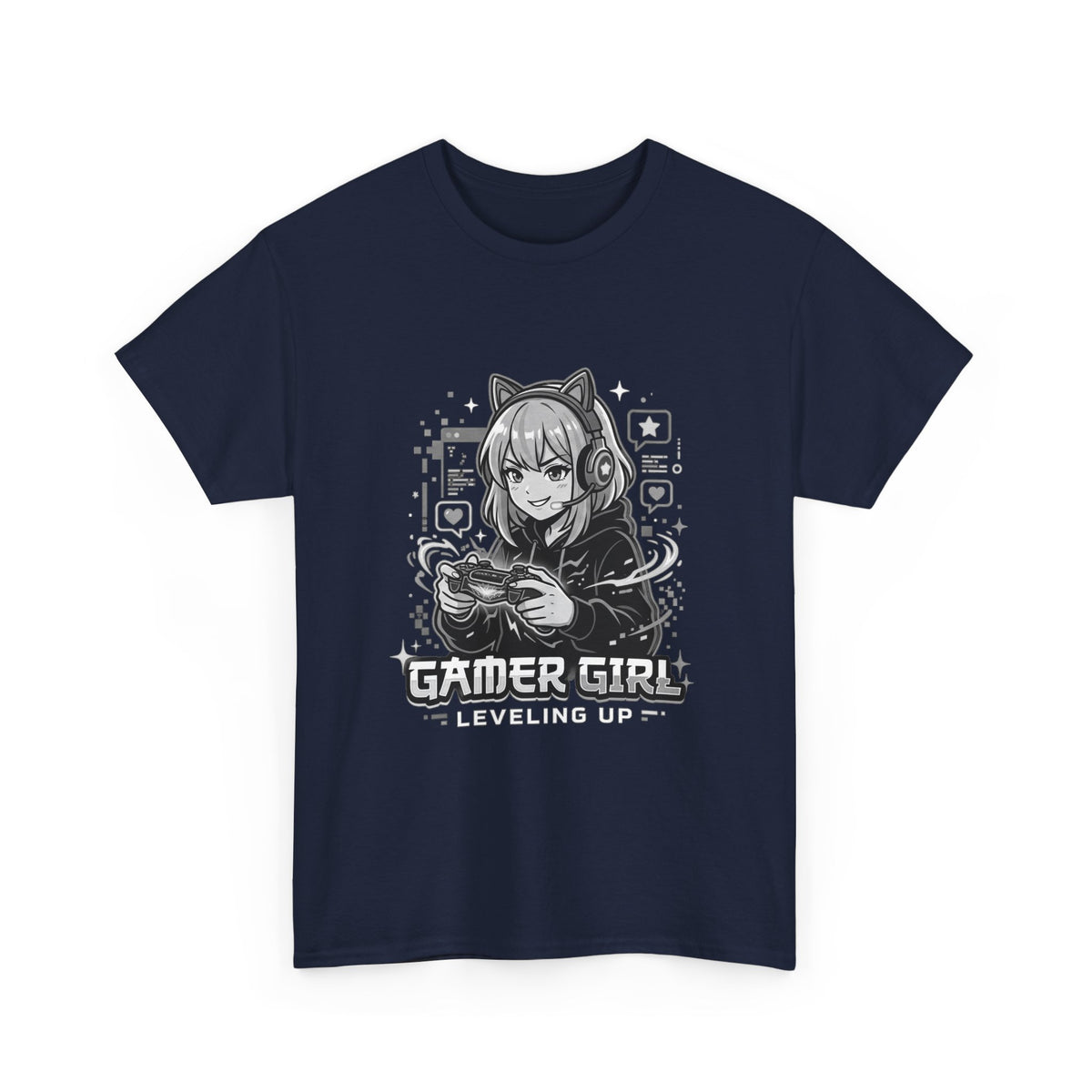 Gamer Girl Tee — 'Gamer Girl Leveling Up' Cute Anime Controller T‑Shirt
