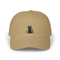 Embroidered Black Cat Dad Cap — Minimal Cute Cat Hat