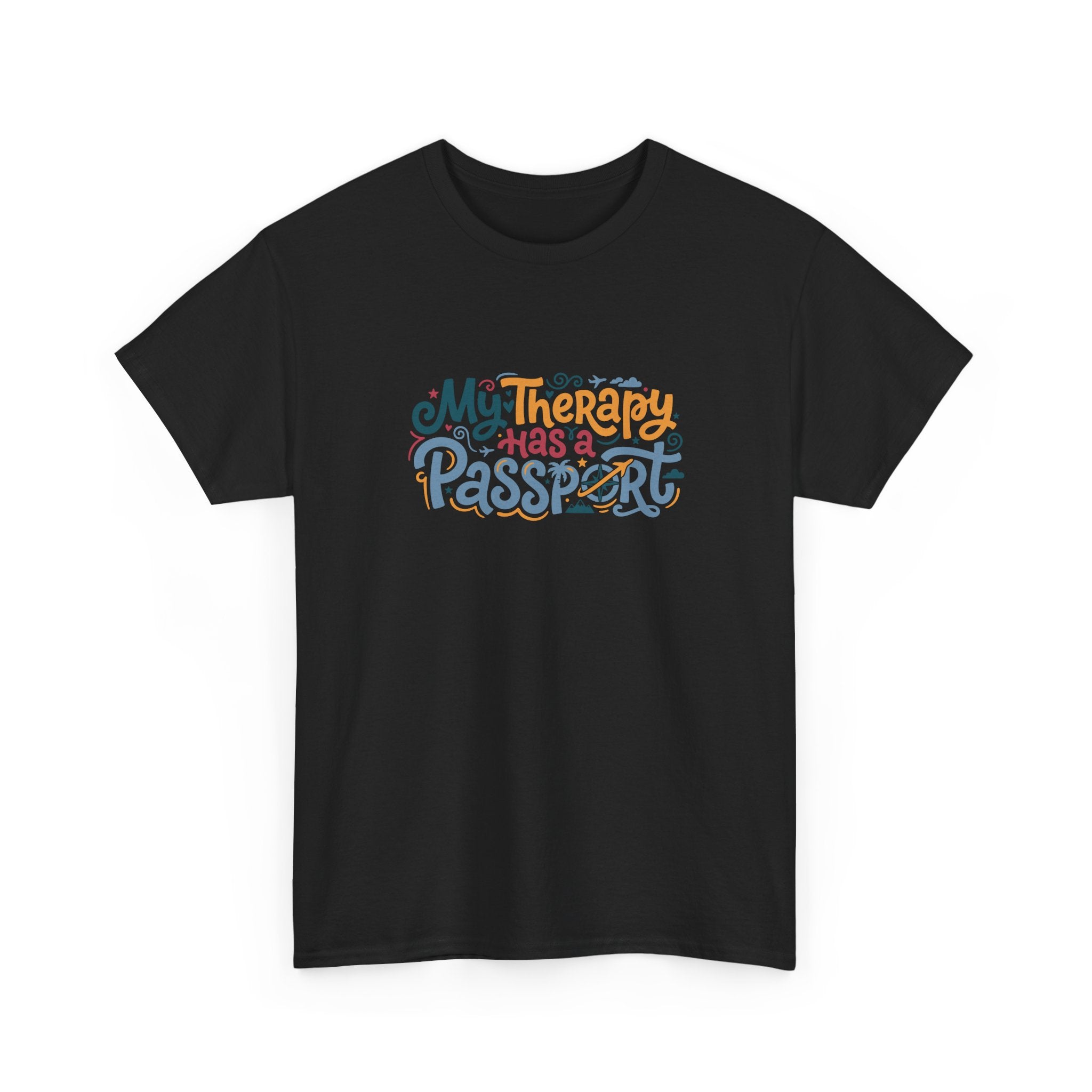T-Shirt — "My Therapy Has a Passport" Travel Therapy Tee