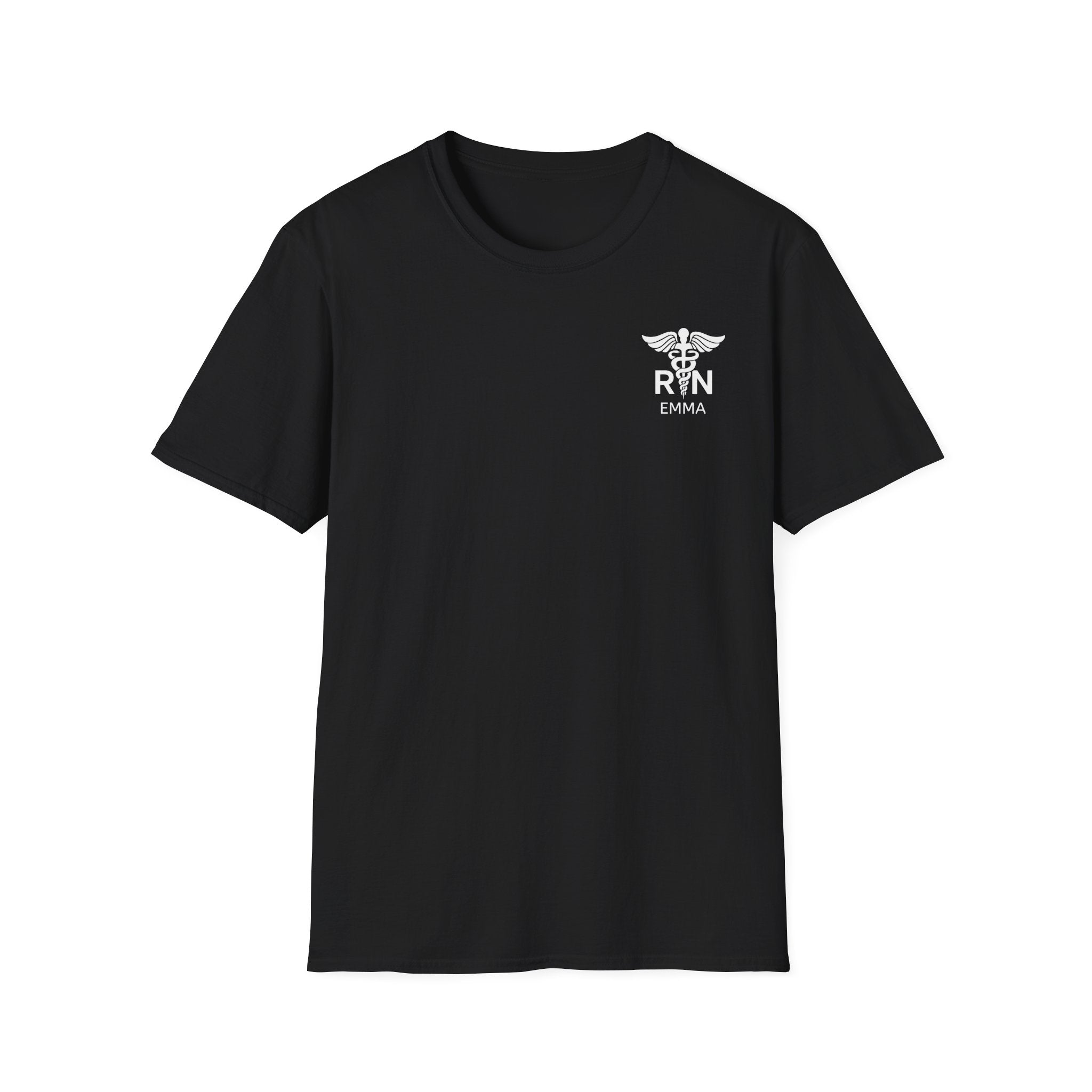 RN Nurse T‑Shirt — Personalized Caduceus Logo Tee with Name