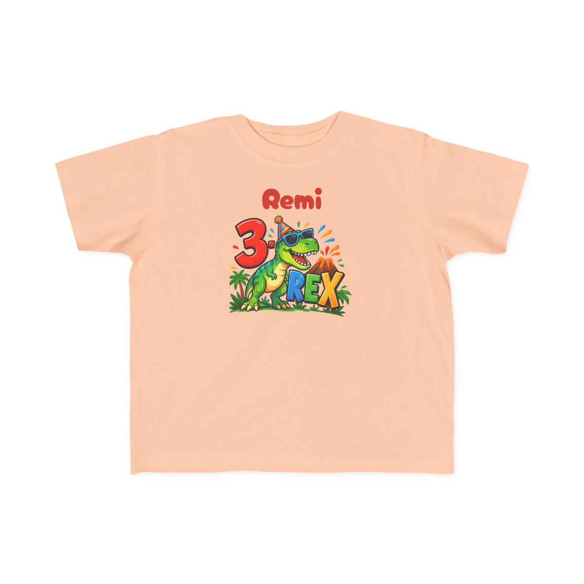 3rd Birthday Toddler Shirt – Remi 3 Rex Dinosaur Tee | Personalized