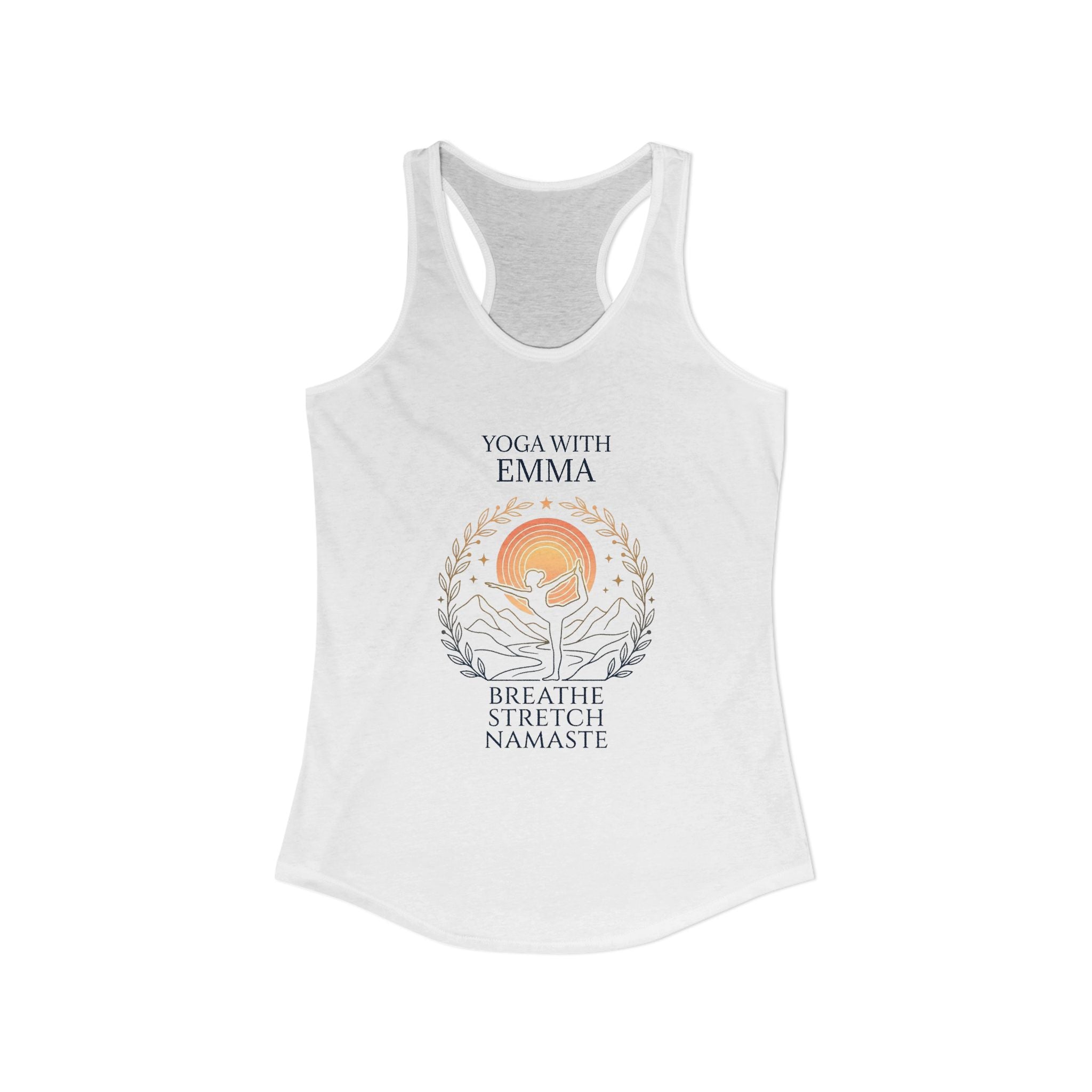 Yoga With [Name] – Personalized Racerback Tank Top | Custom Yoga Gift for Her