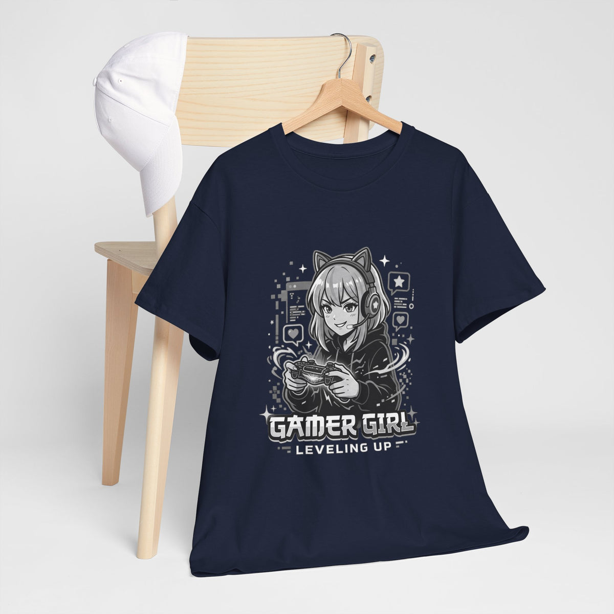 Gamer Girl Tee — 'Gamer Girl Leveling Up' Cute Anime Controller T‑Shirt
