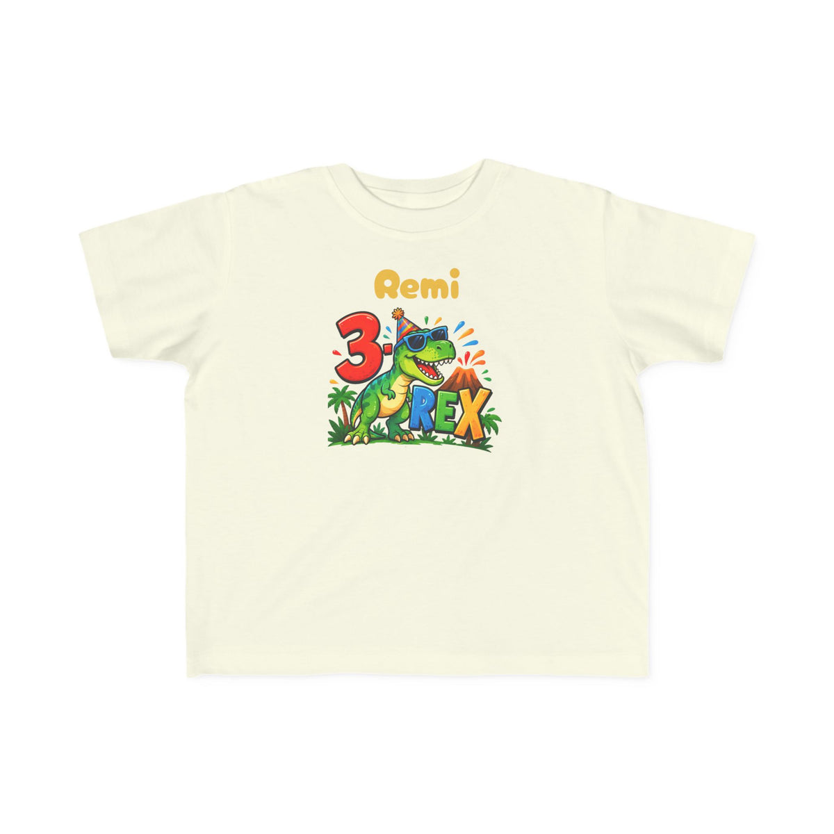 3rd Birthday Toddler Shirt – Remi 3 Rex Dinosaur Tee | Personalized