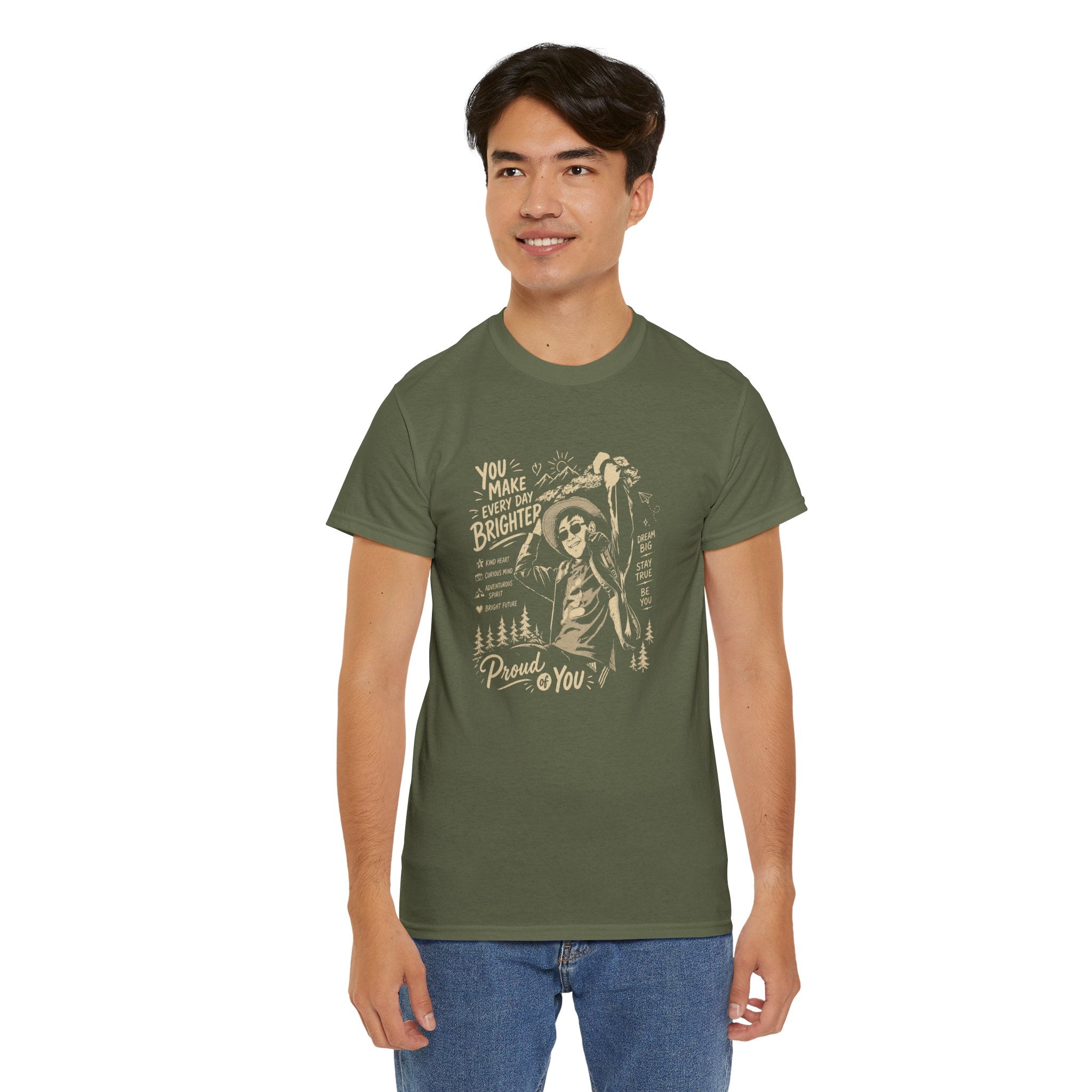 Vintage Cowboy Tee — "You Make Every Day Brighter / Proud of You" Inspirational Western T‑Shirt