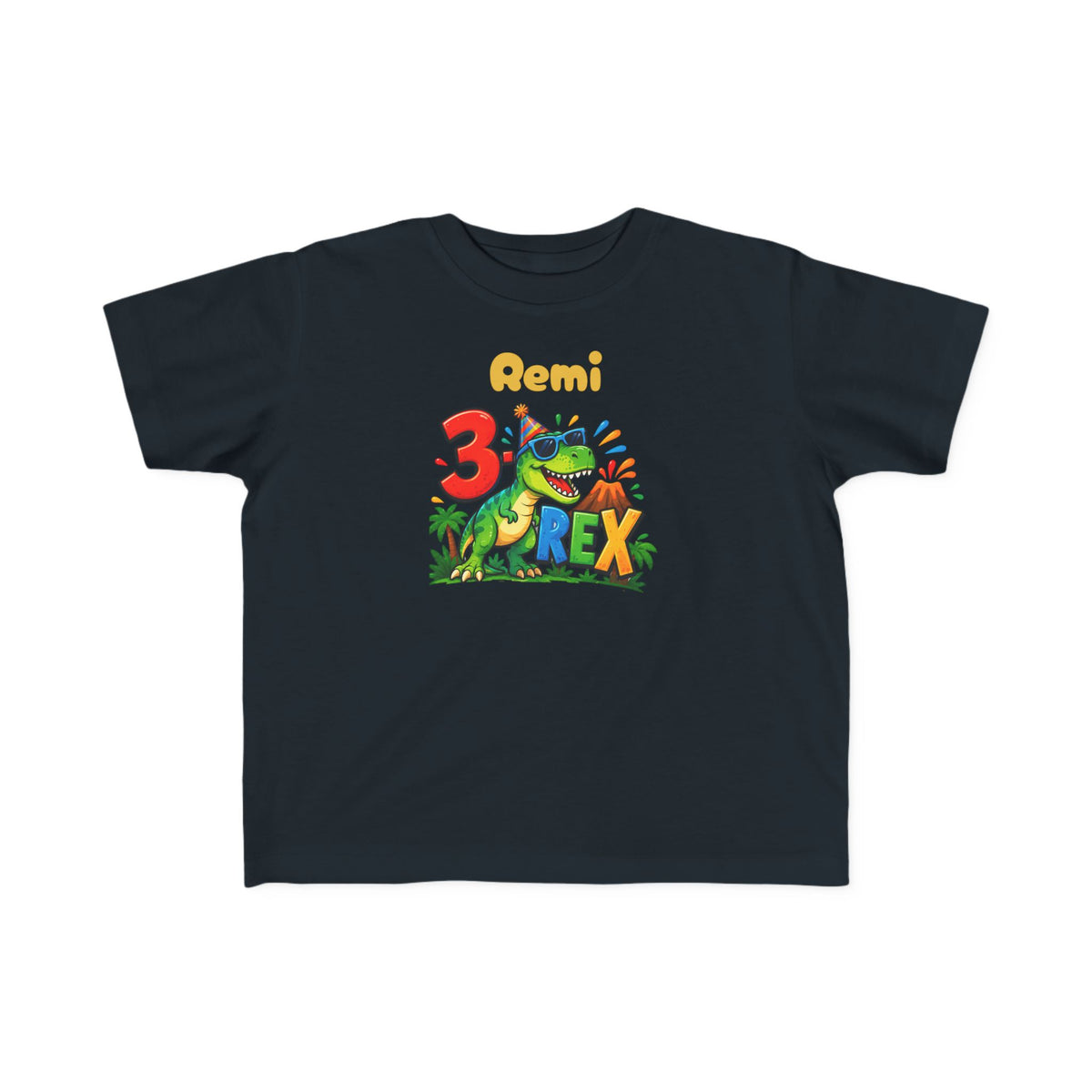 3rd Birthday Toddler Shirt – Remi 3 Rex Dinosaur Tee | Personalized
