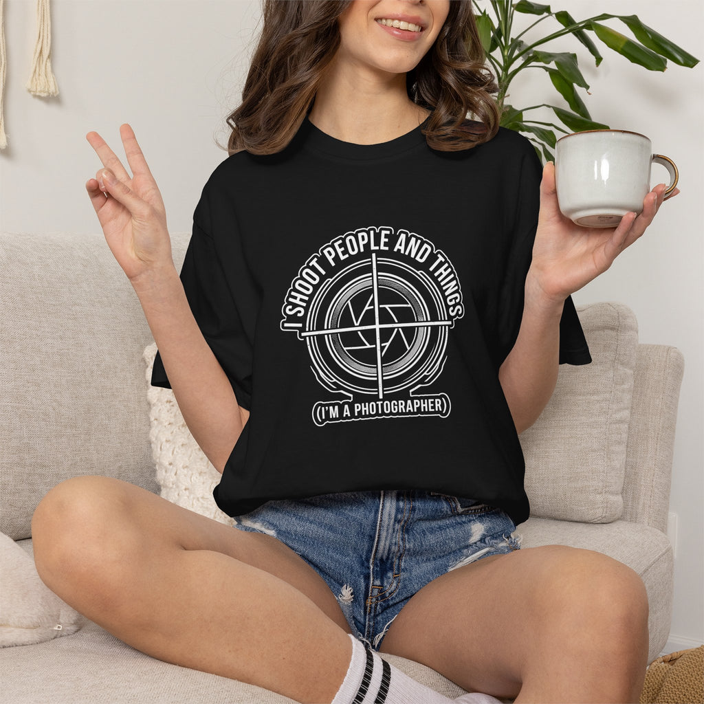 Photographer T-Shirt — “I Shoot People and Things (I’m a Photographer)” Graphic Tee