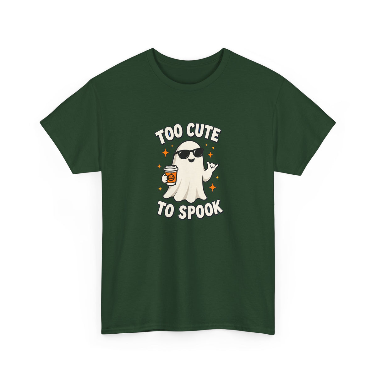 Too Cute To Spook Halloween Shirt – Ghost Coffee Cup Tee | Cute Fall Gift