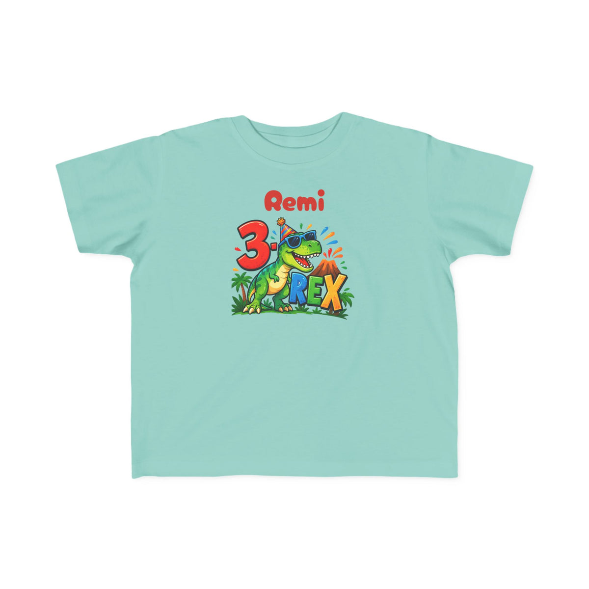 3rd Birthday Toddler Shirt – Remi 3 Rex Dinosaur Tee | Personalized