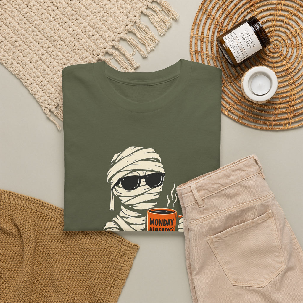 Mummy Halloween T-Shirt – Monday Already Coffee Tee | Funny Spooky Shirt