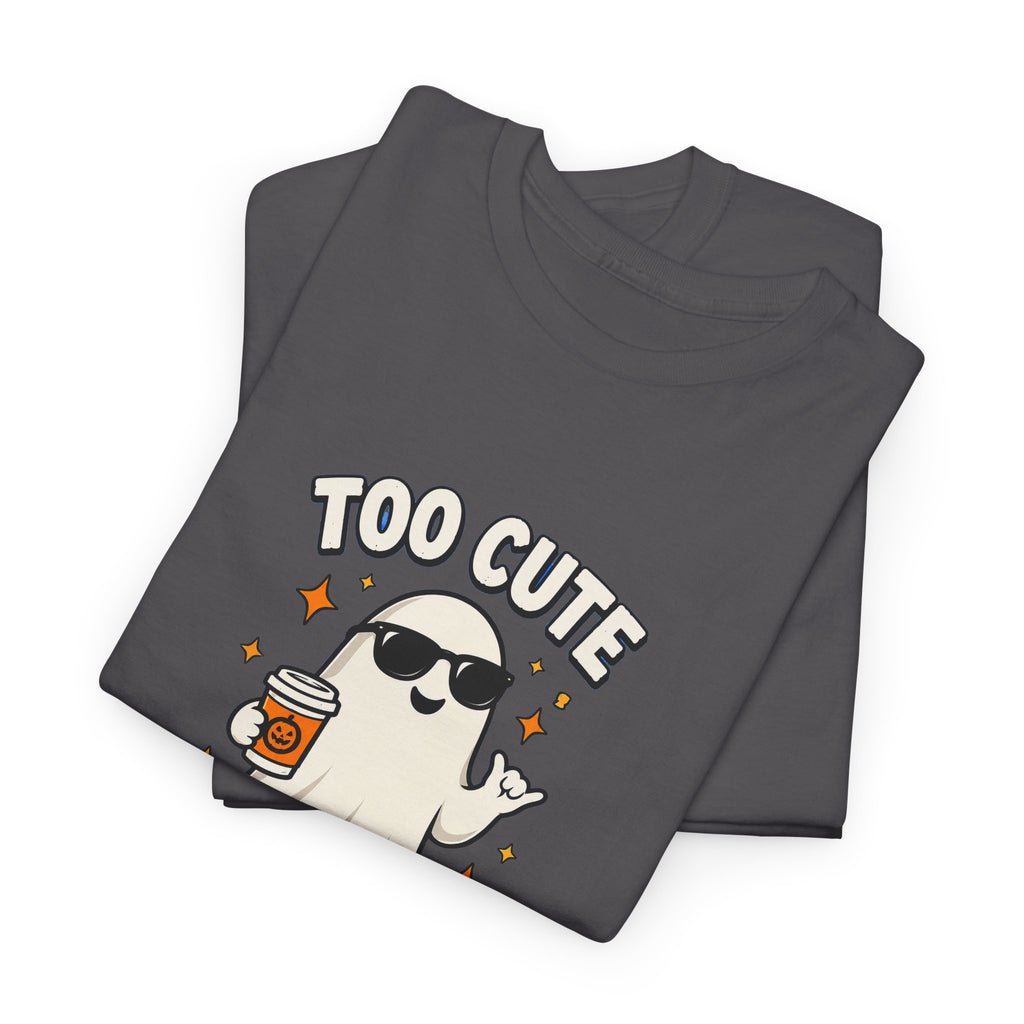Too Cute To Spook Halloween Shirt – Ghost Coffee Cup Tee | Cute Fall Gift