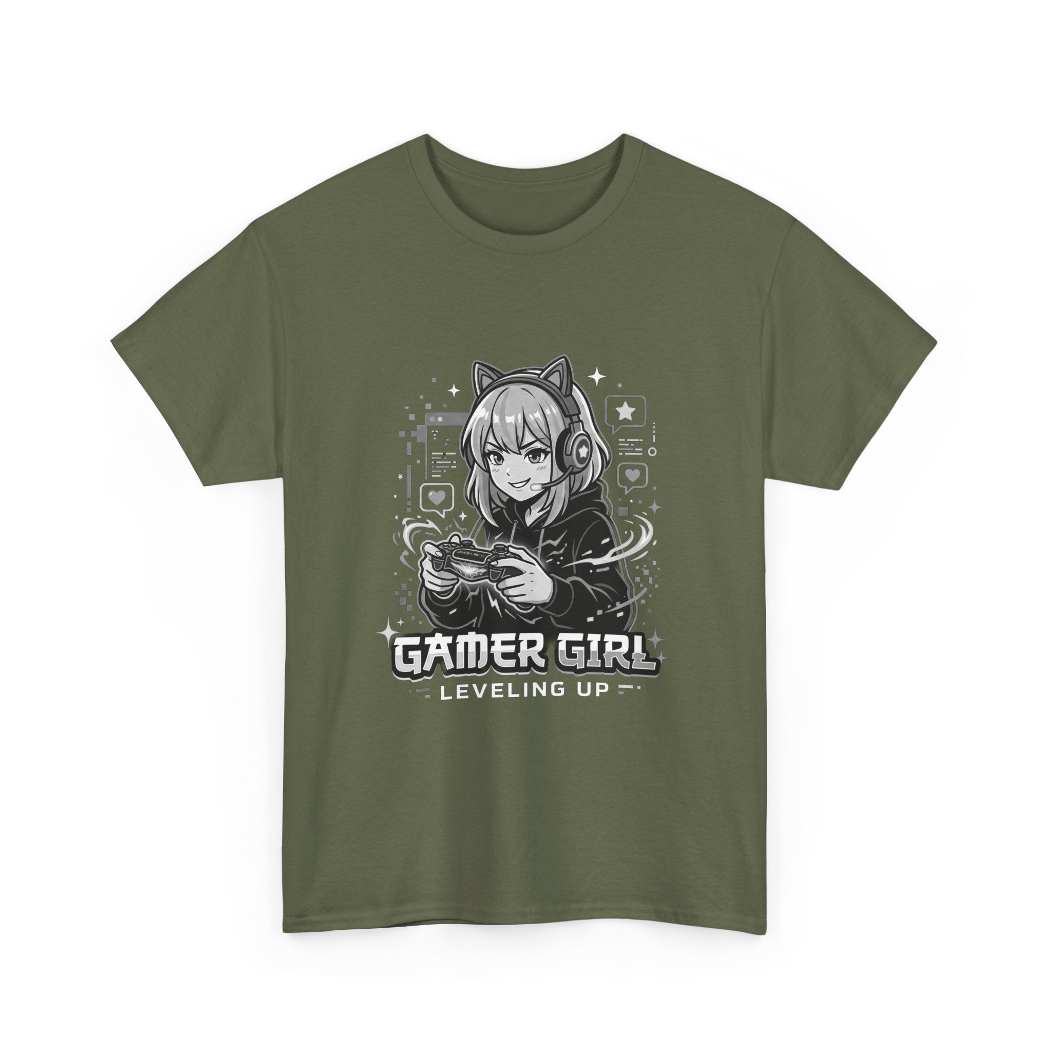 Gamer Girl Tee — 'Gamer Girl Leveling Up' Cute Anime Controller T‑Shirt