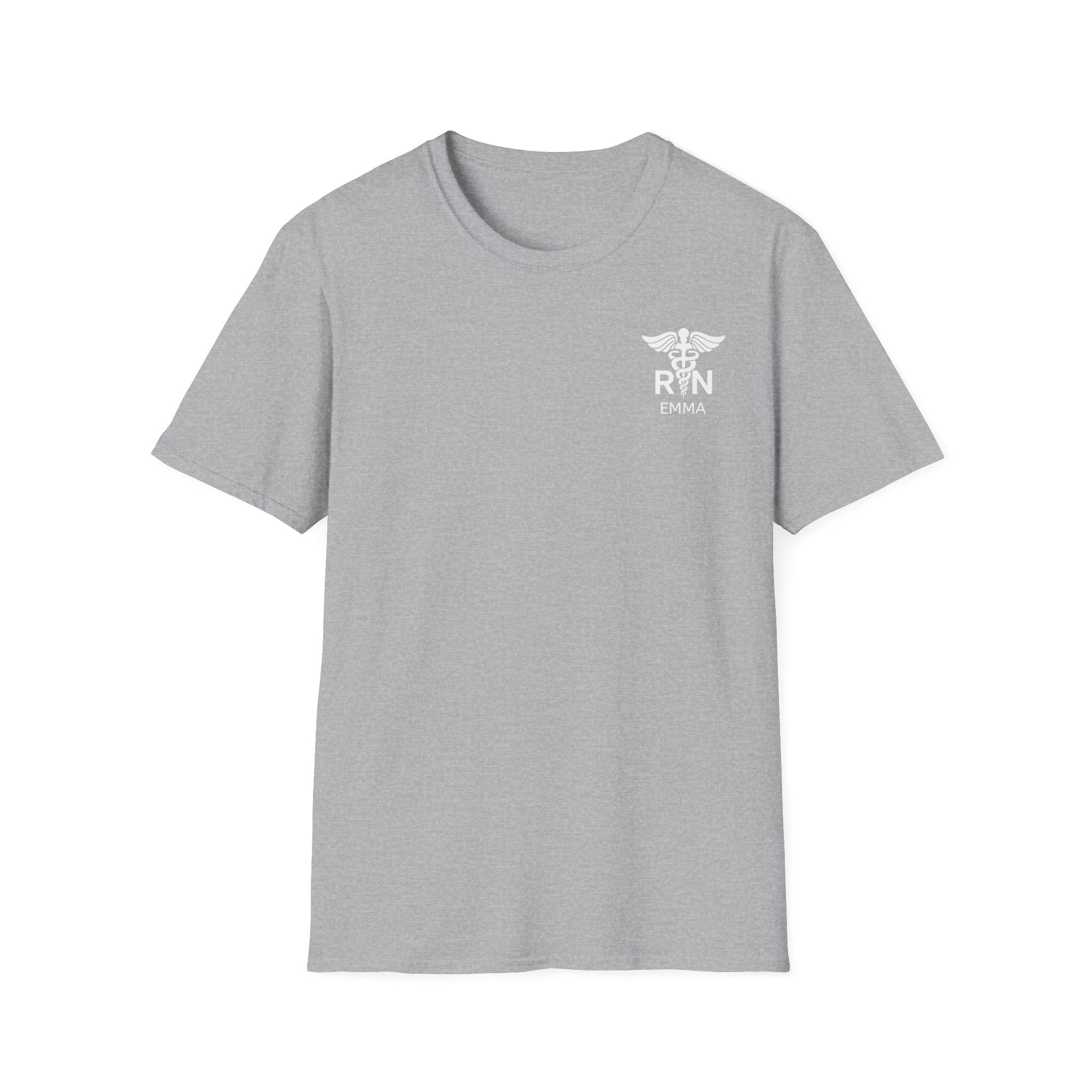 RN Nurse T‑Shirt — Personalized Caduceus Logo Tee with Name