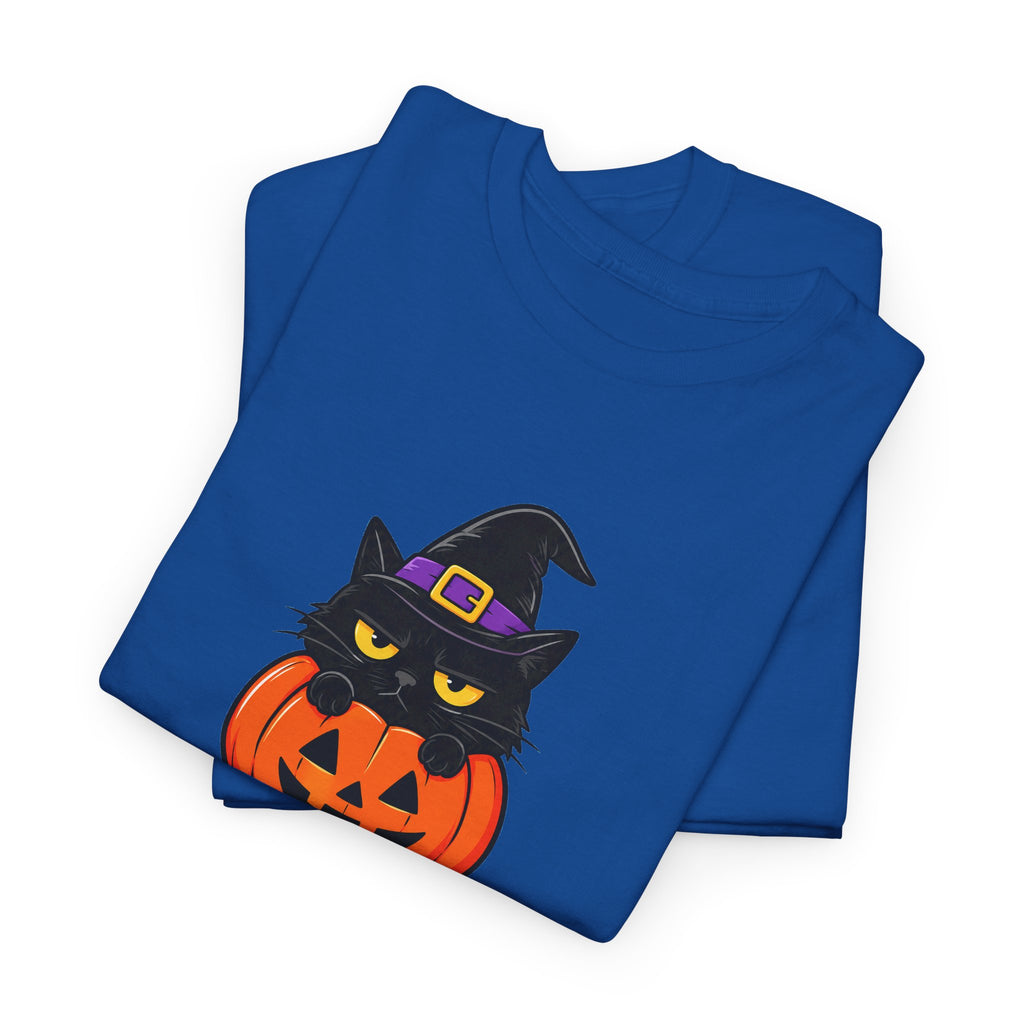 Halloween Cat T-Shirt – I’m Just Here For The Treats Pumpkin Witch Tee