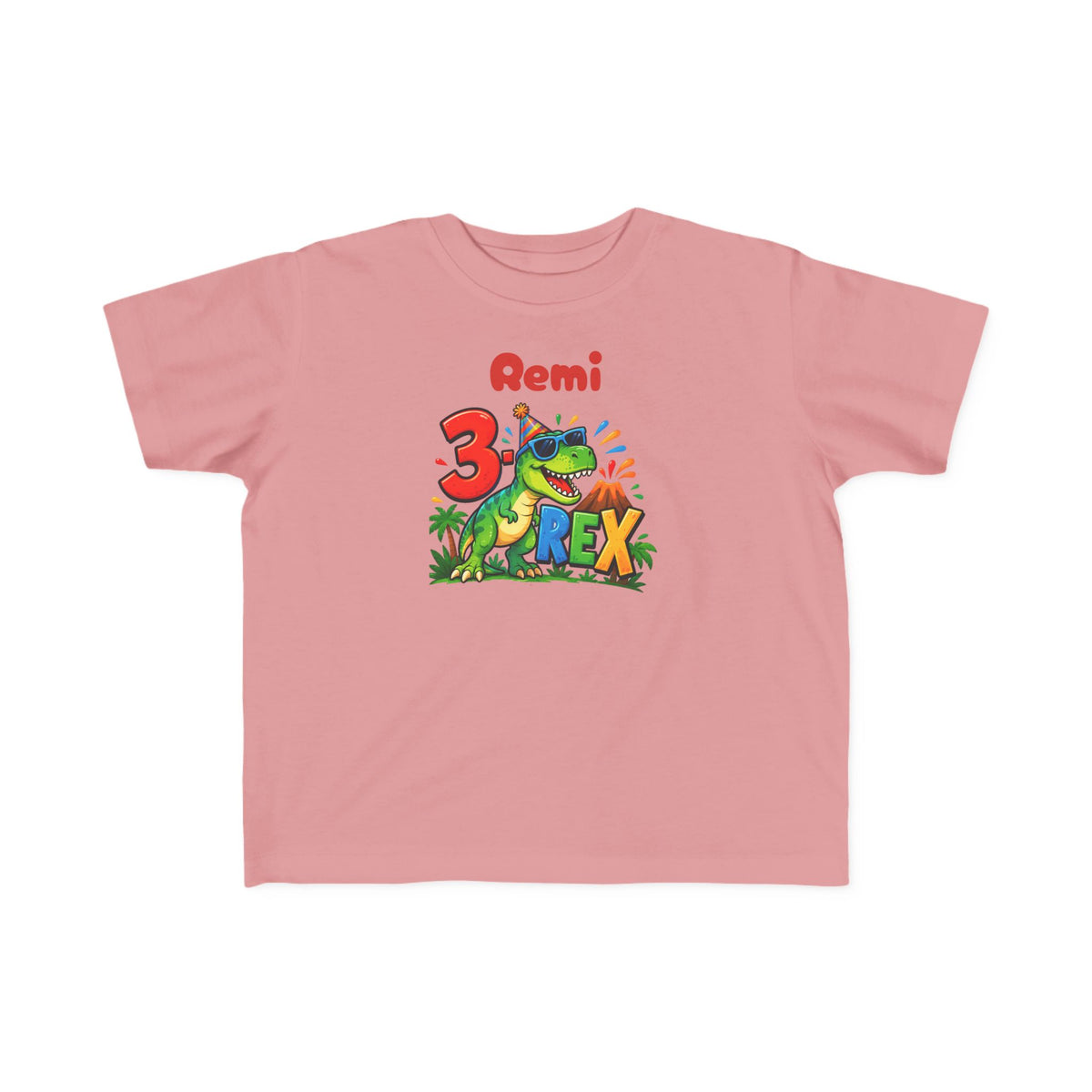 3rd Birthday Toddler Shirt – Remi 3 Rex Dinosaur Tee | Personalized