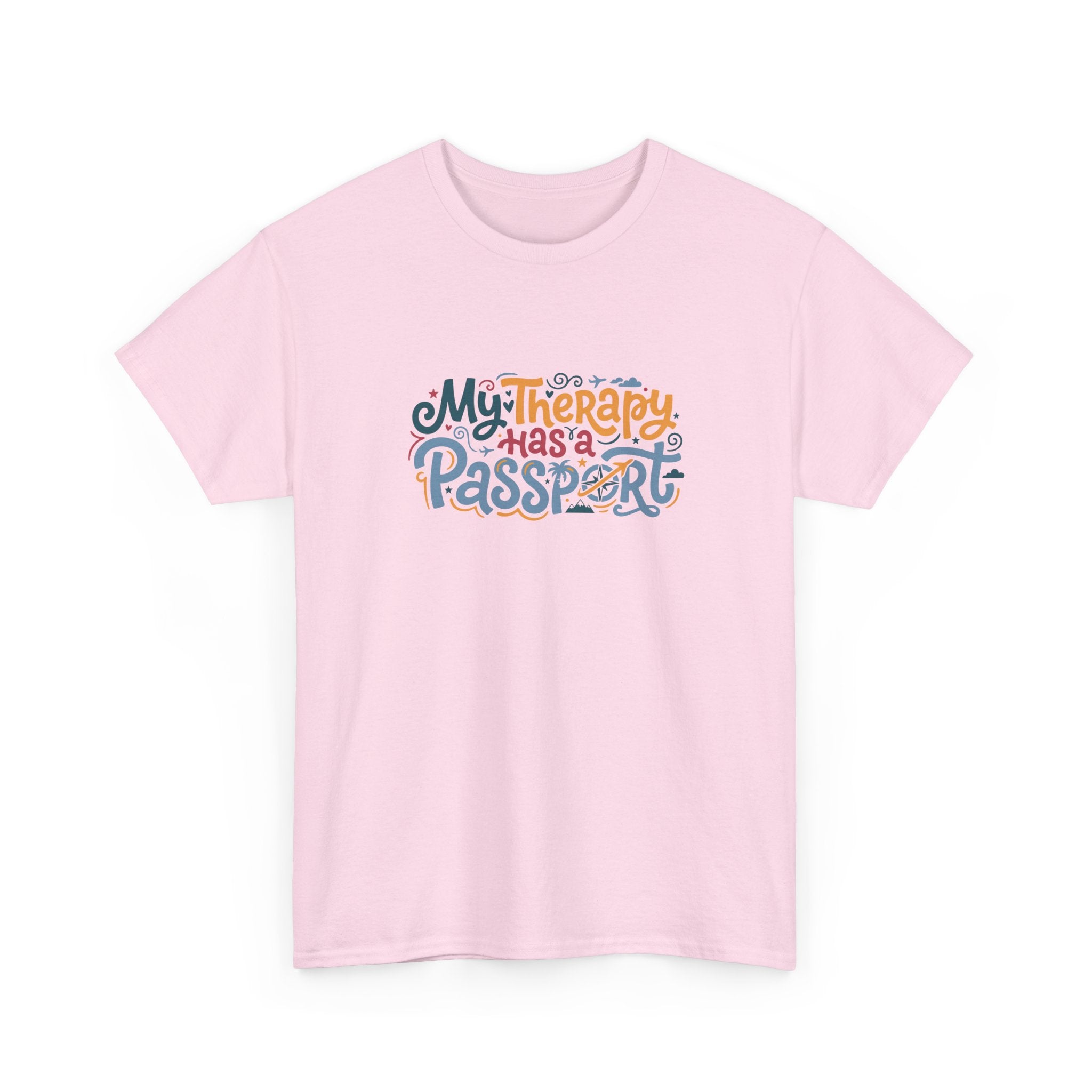 T-Shirt — "My Therapy Has a Passport" Travel Therapy Tee