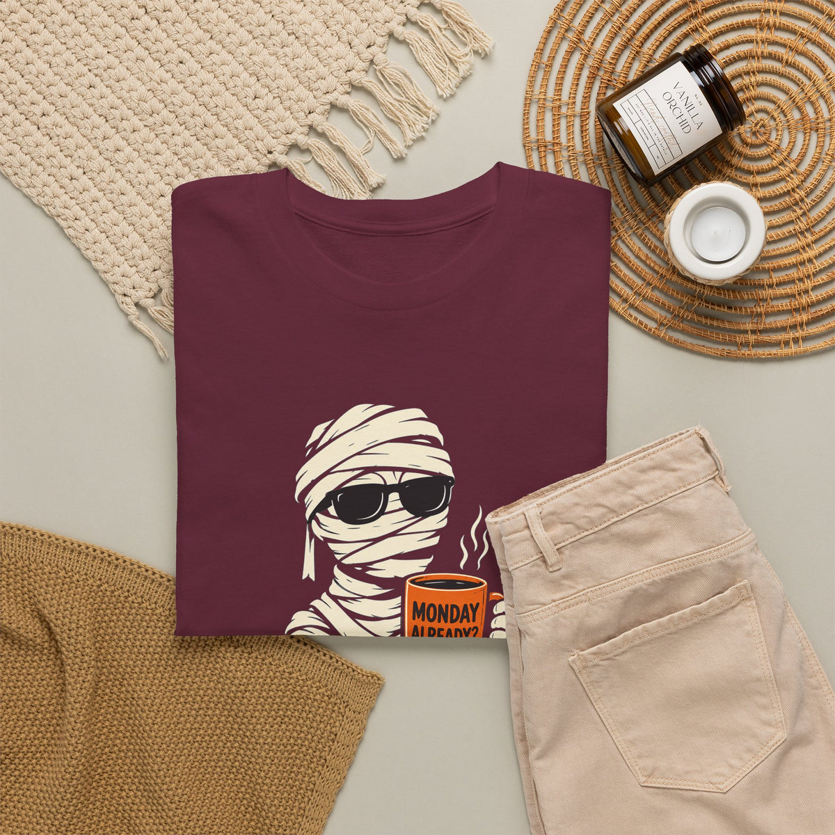 Mummy Halloween T-Shirt – Monday Already Coffee Tee | Funny Spooky Shirt