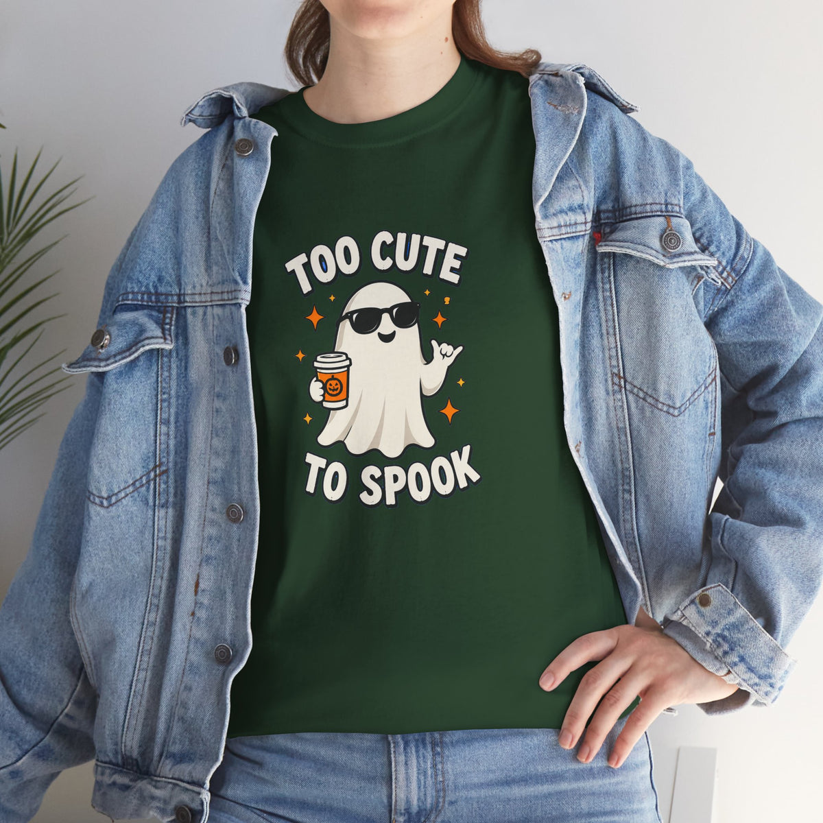 Too Cute To Spook Halloween Shirt – Ghost Coffee Cup Tee | Cute Fall Gift